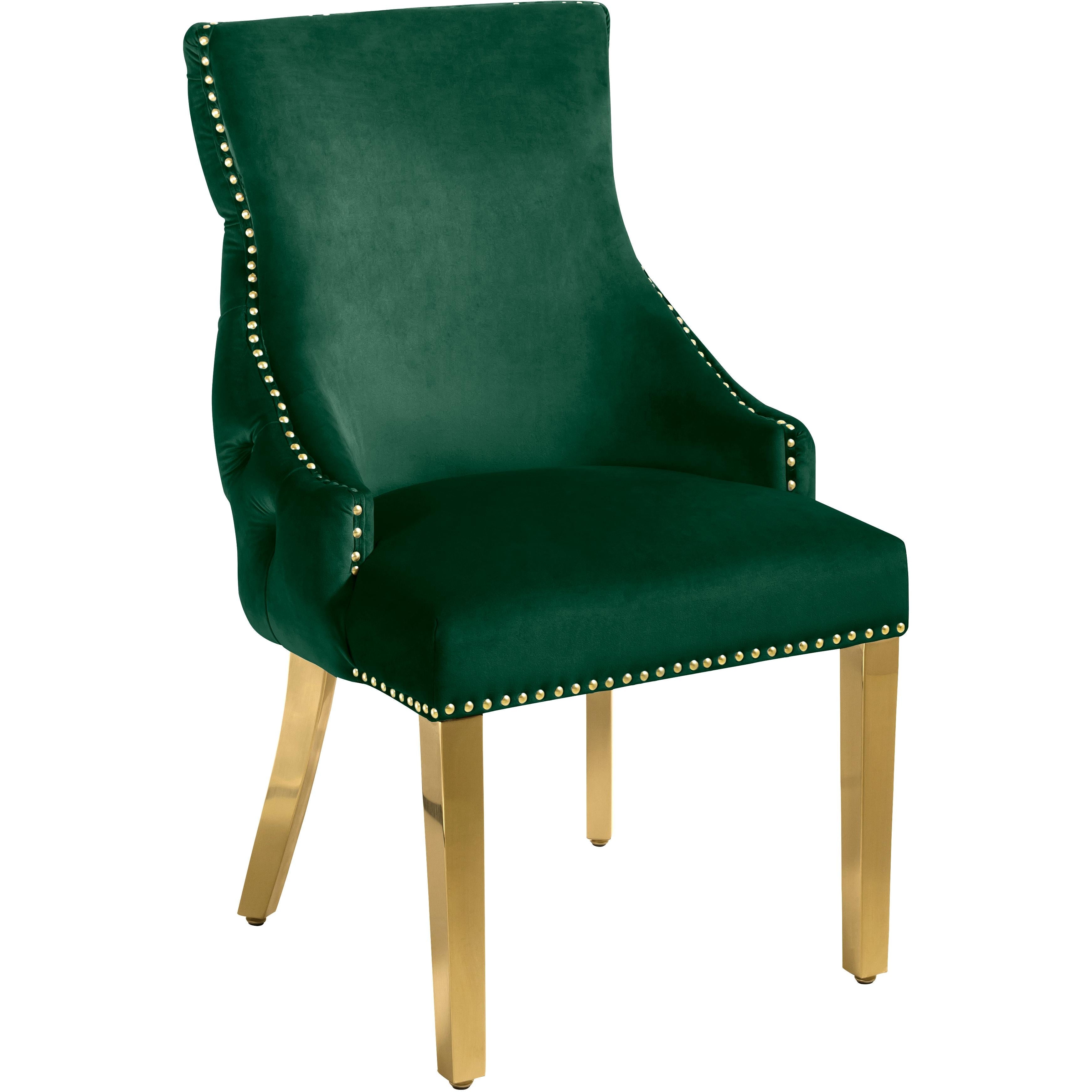 Meridian Tuft Green Velvet Dining Chair