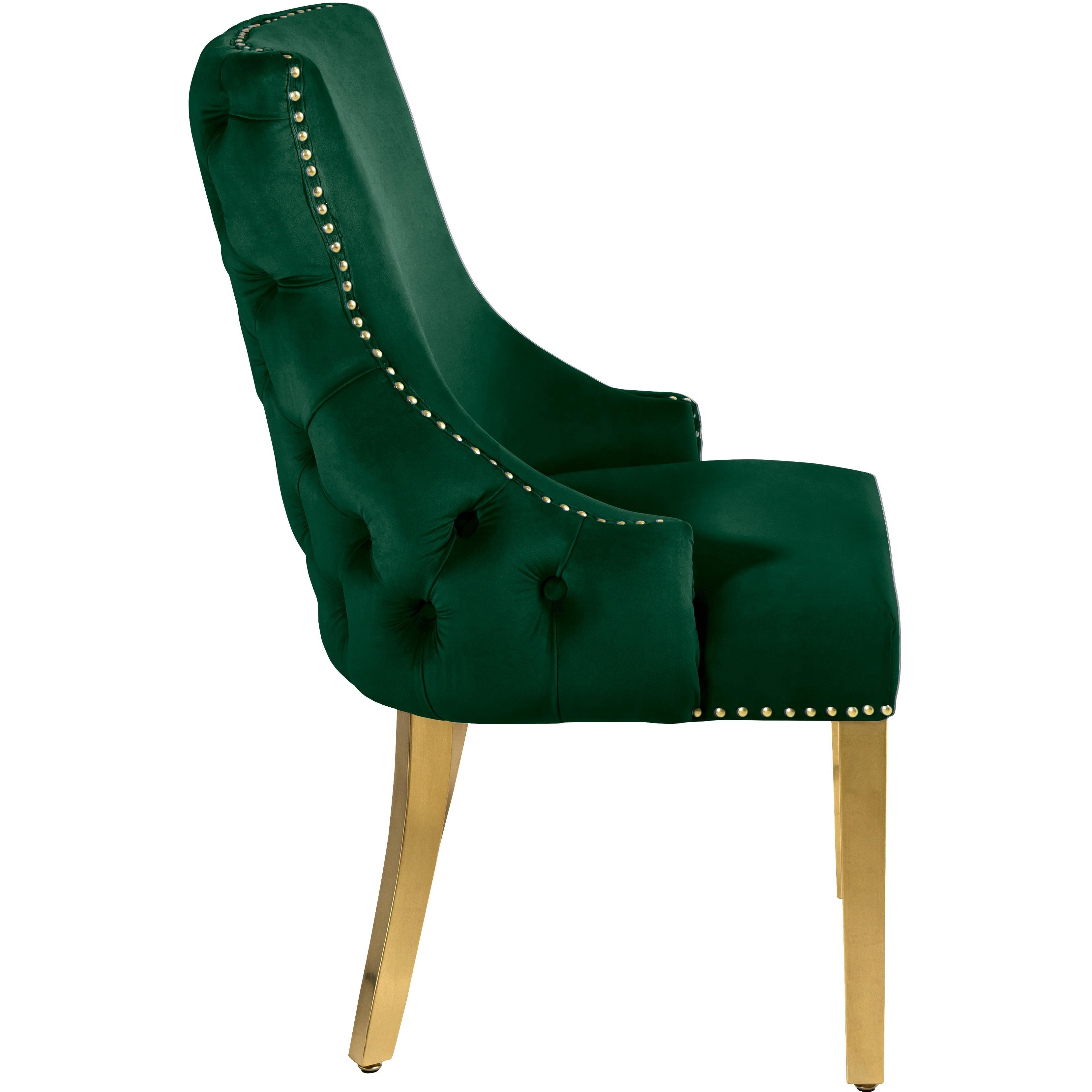 Meridian Tuft Green Velvet Dining Chair