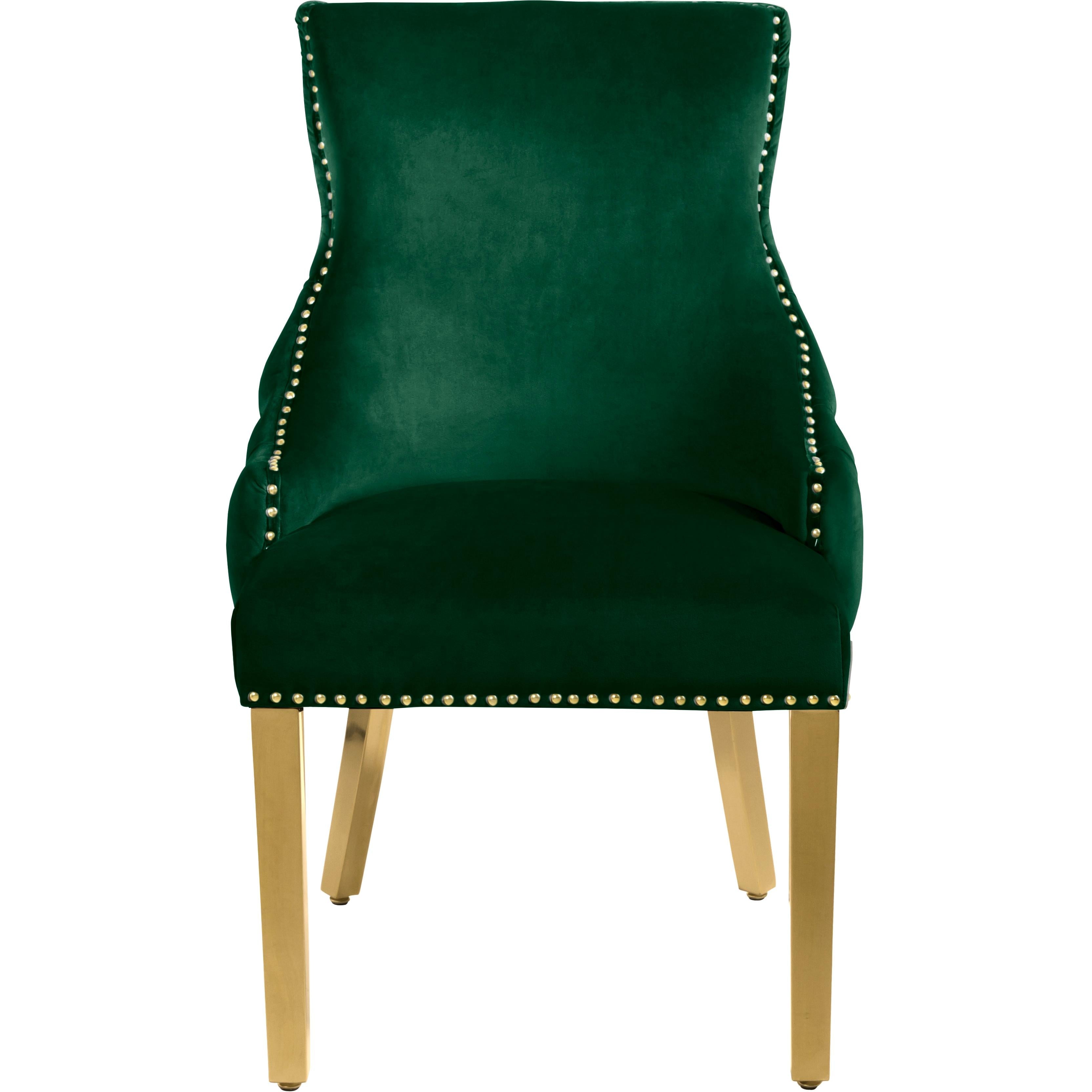 Meridian Tuft Green Velvet Dining Chair