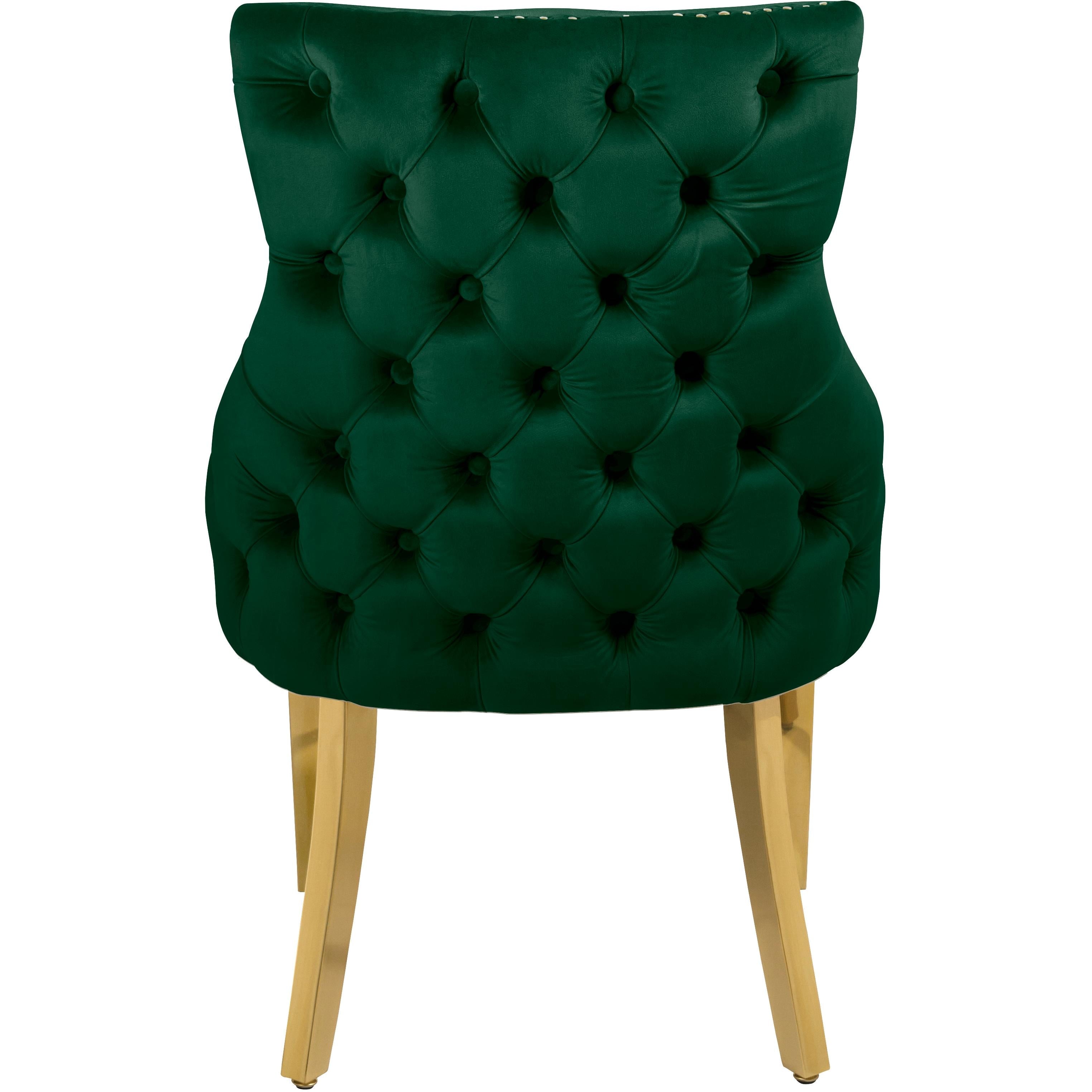 Meridian Tuft Green Velvet Dining Chair