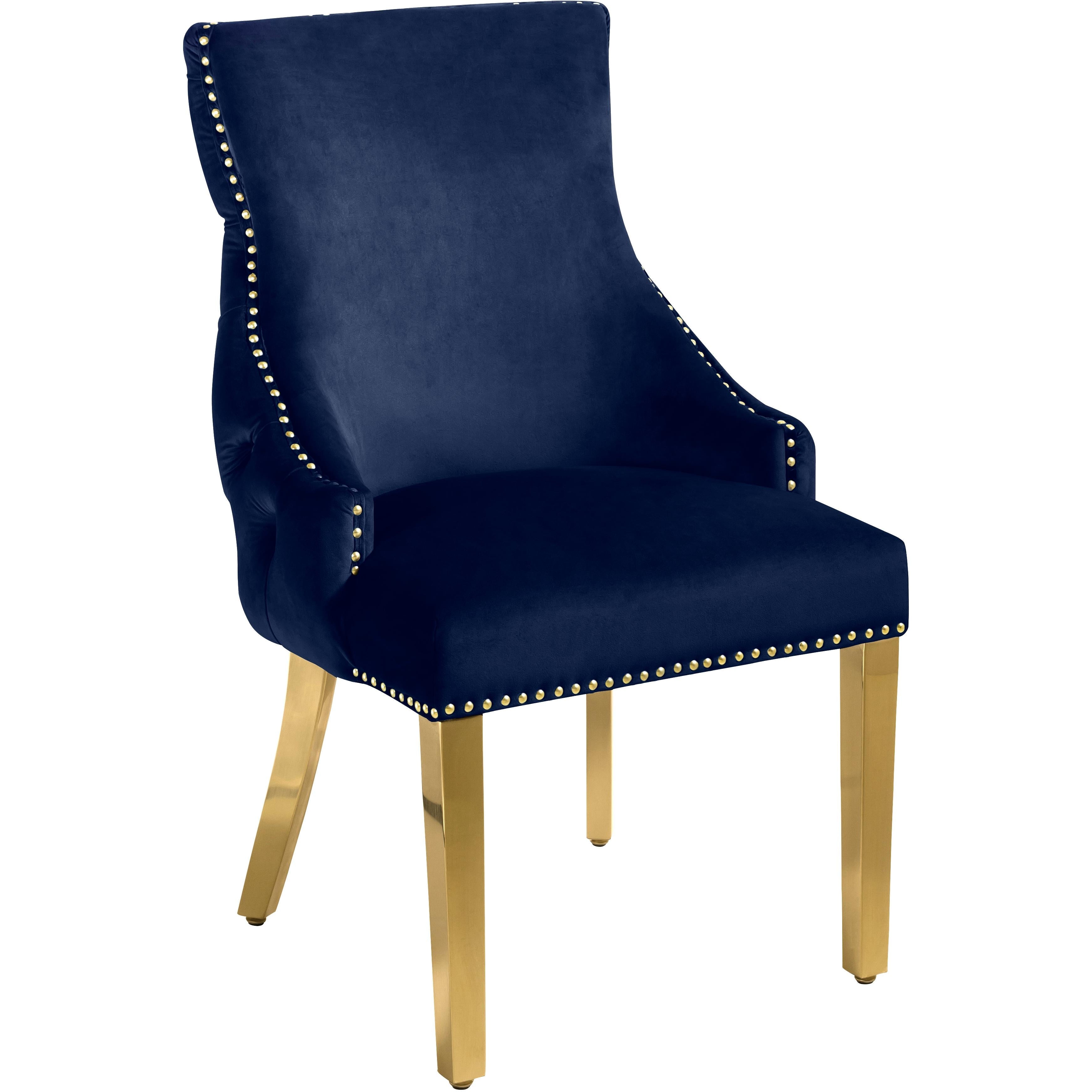 Meridian Tuft Navy Velvet Dining Chair