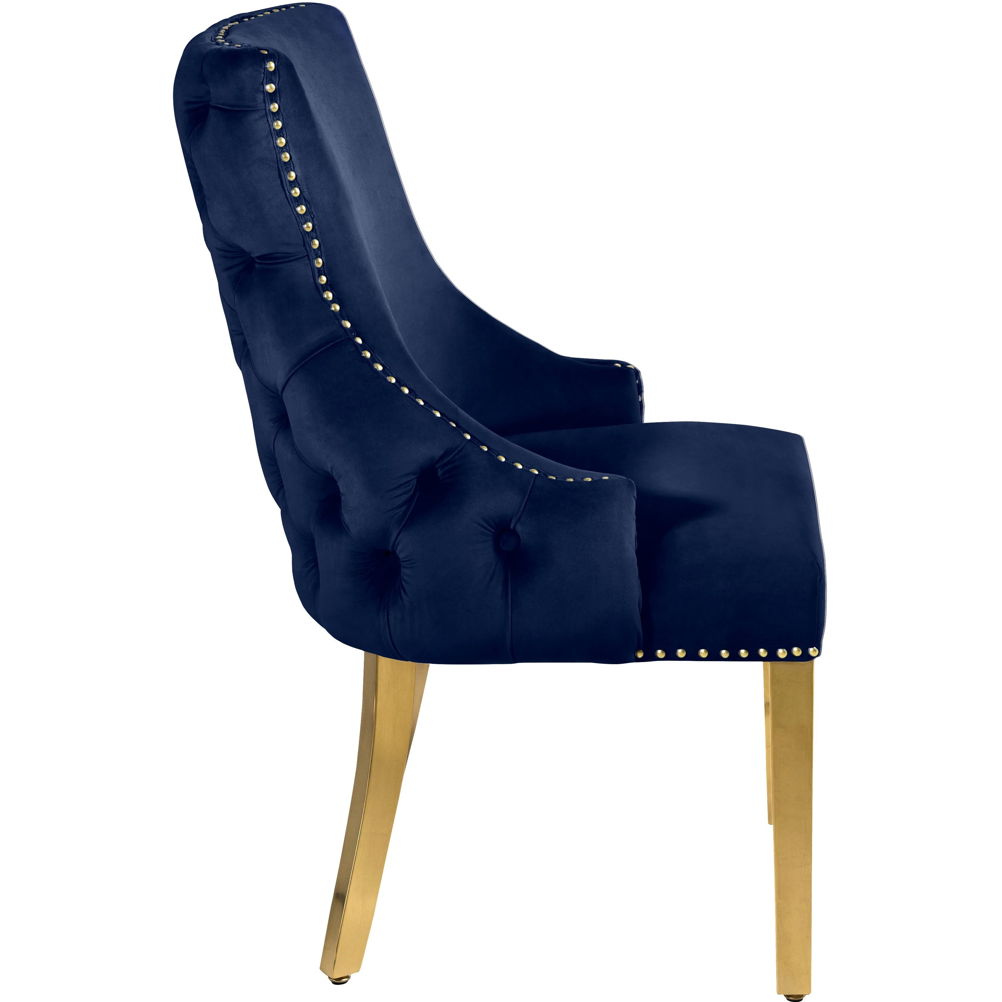 Meridian Tuft Navy Velvet Dining Chair