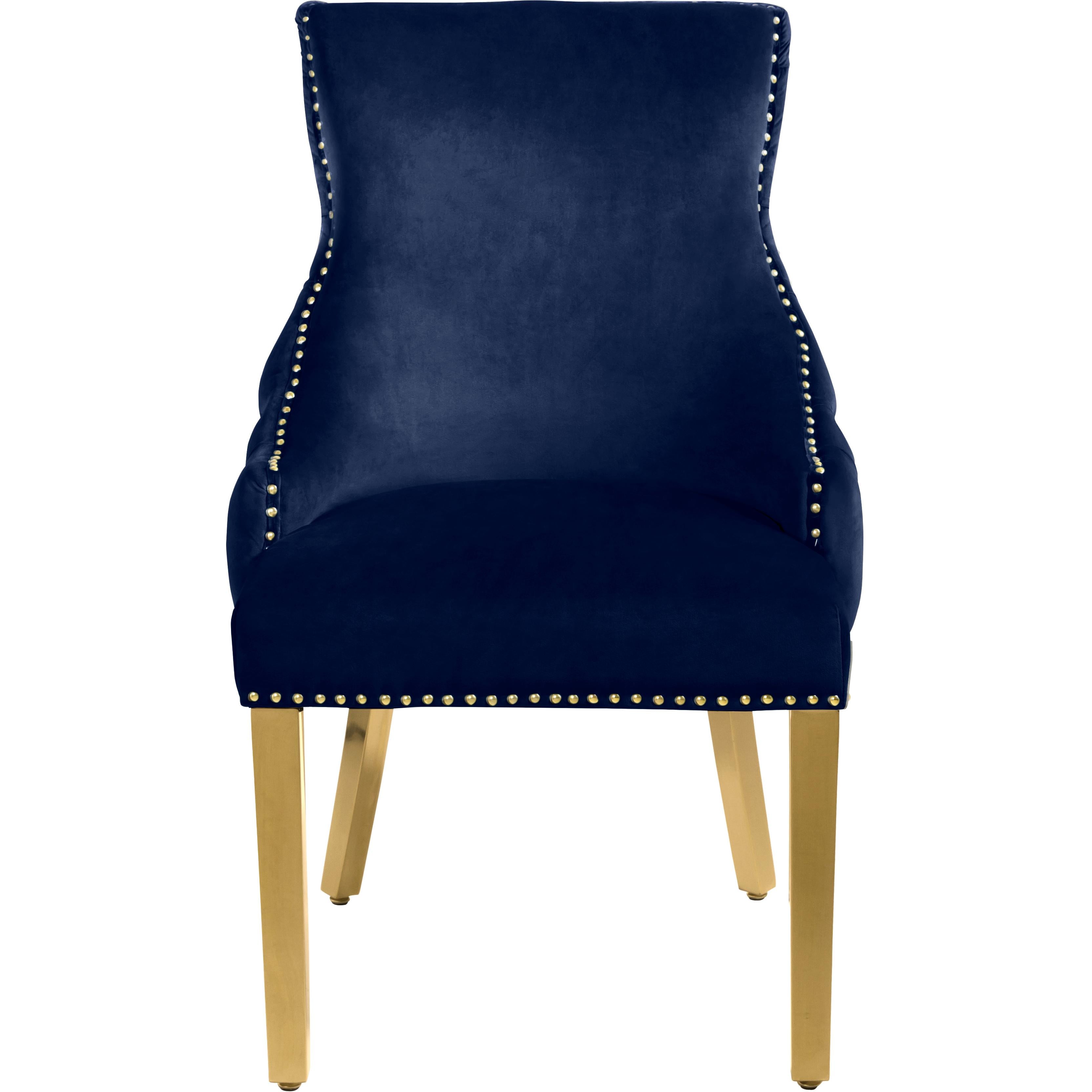 Meridian Tuft Navy Velvet Dining Chair