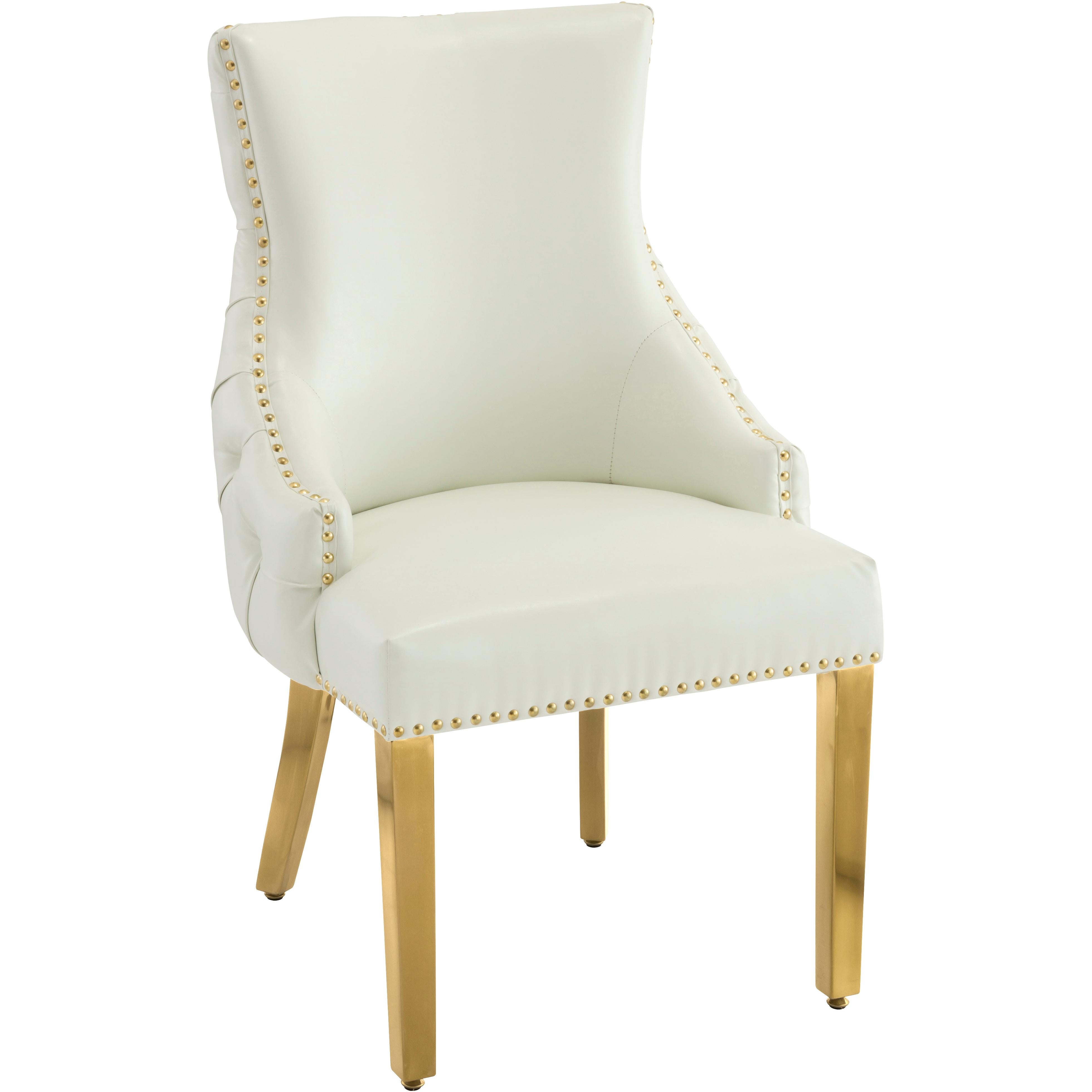 Meridian Tuft White Vegan Leather Dining Chair