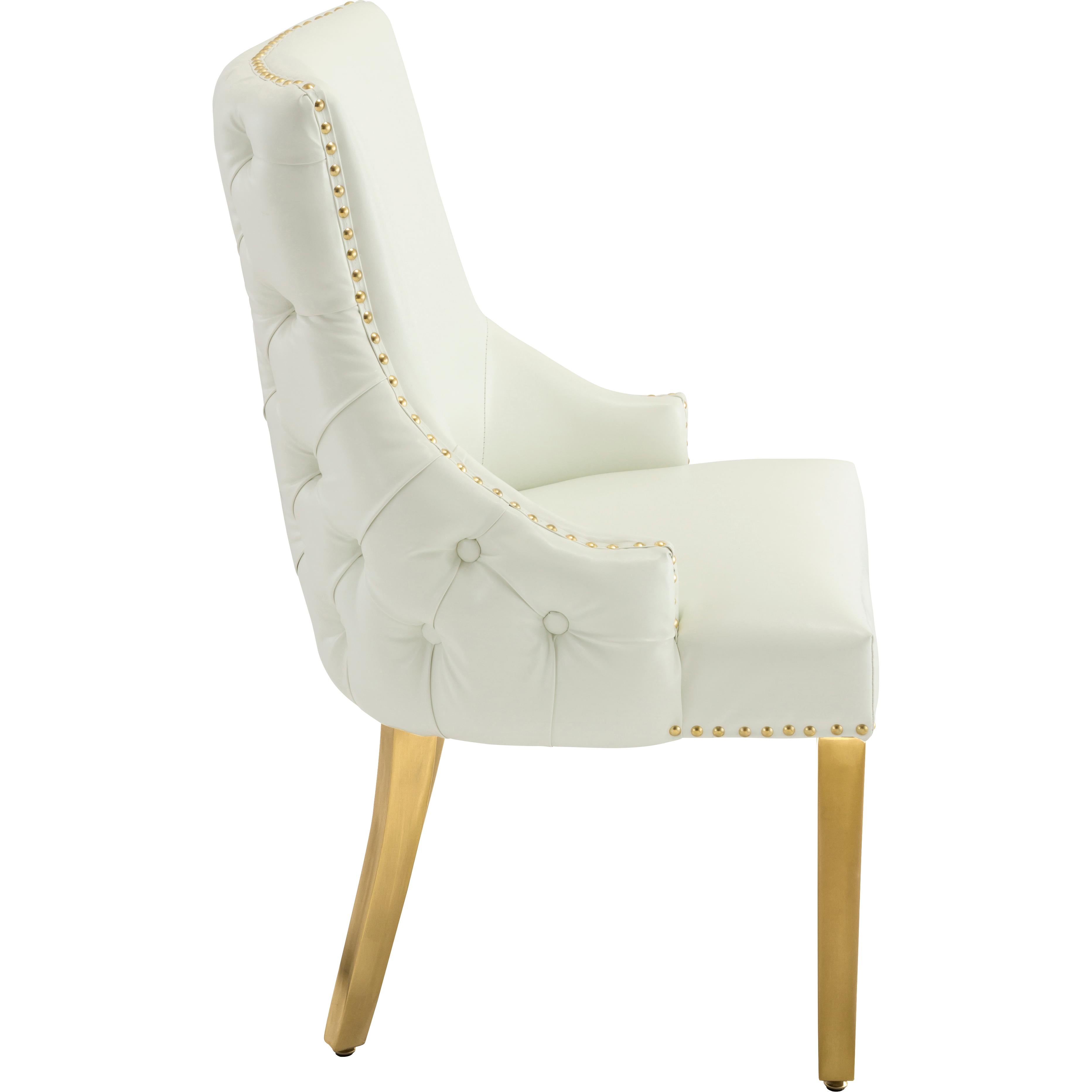 Meridian Tuft White Vegan Leather Dining Chair