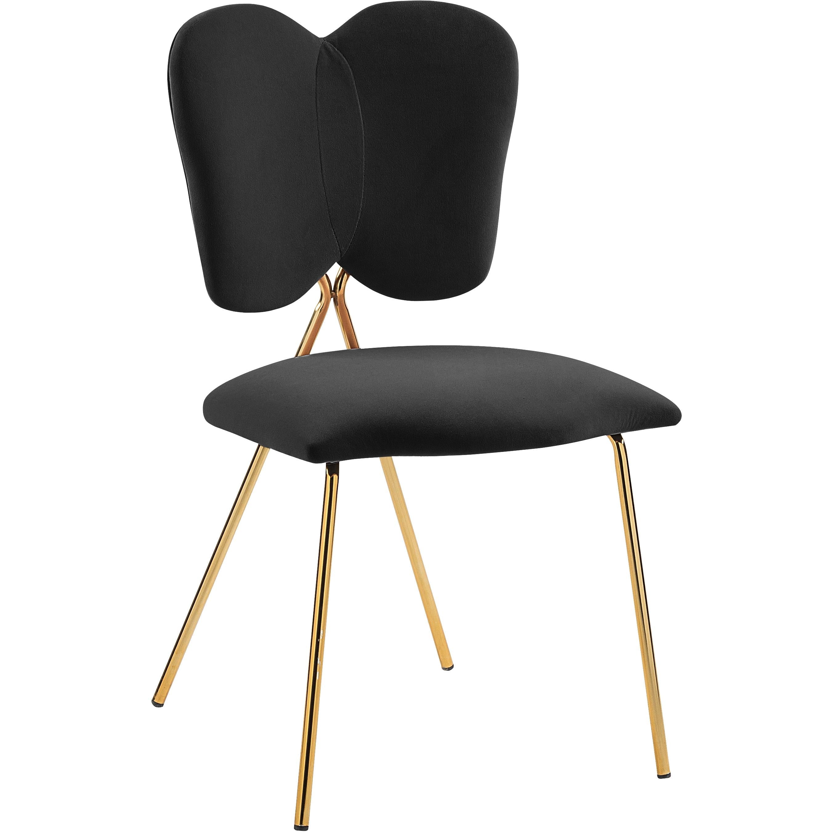 Meridian Angel Black Velvet Dining Chair