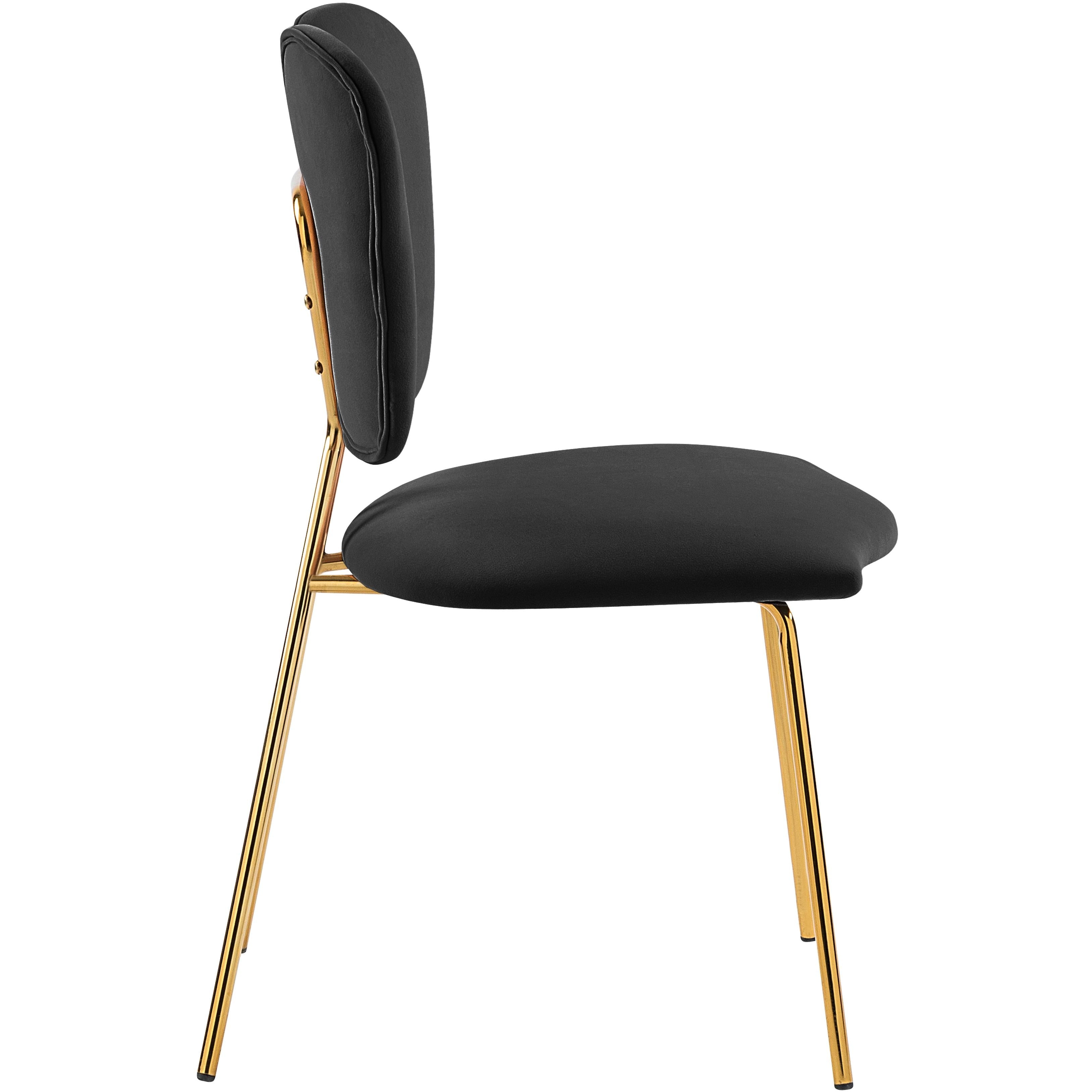 Meridian Angel Black Velvet Dining Chair