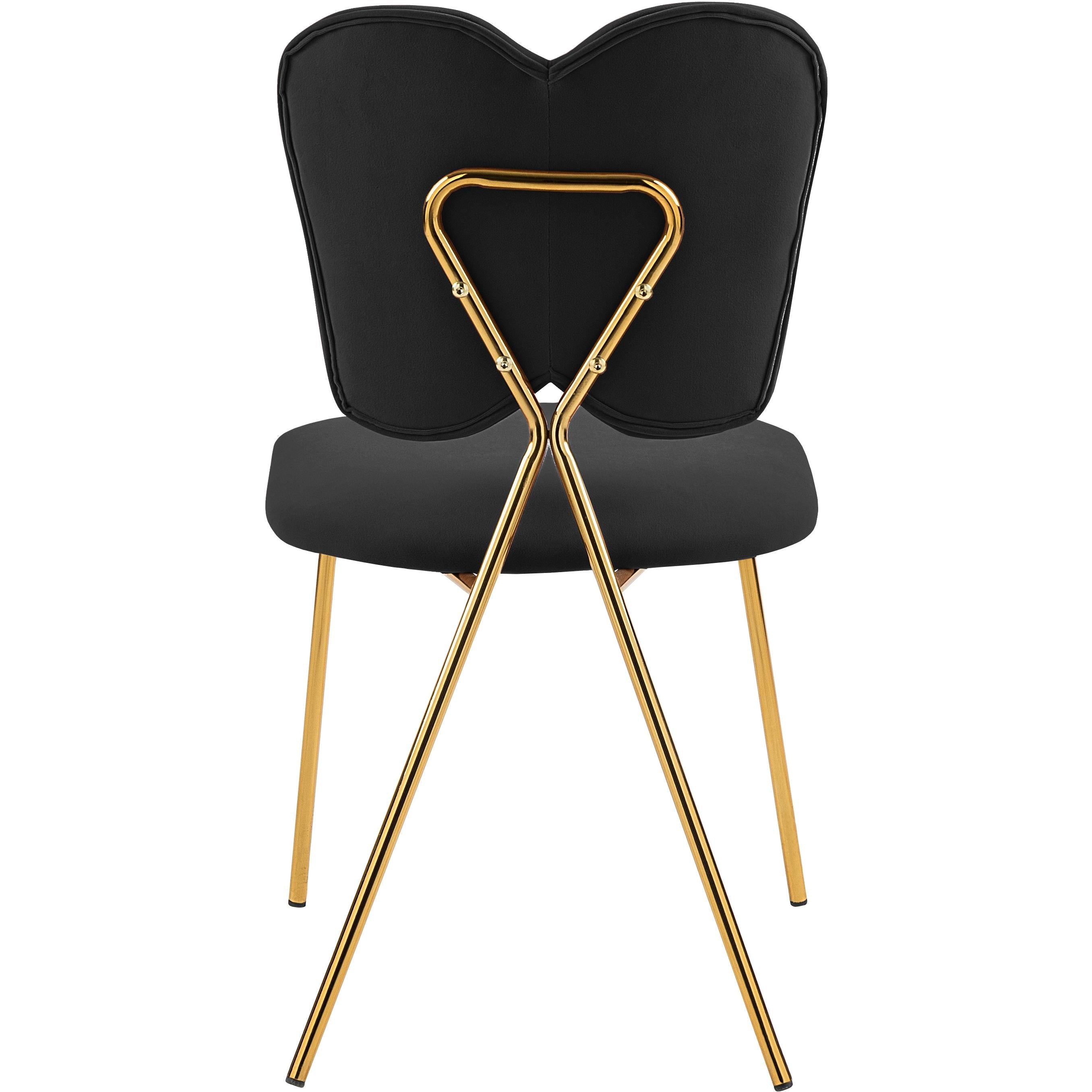 Meridian Angel Black Velvet Dining Chair