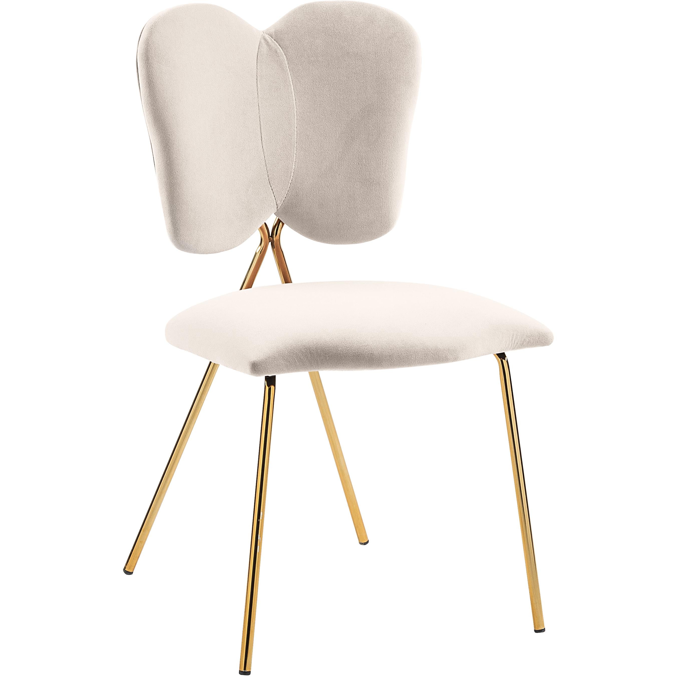 Meridian Angel Cream Velvet Dining Chair