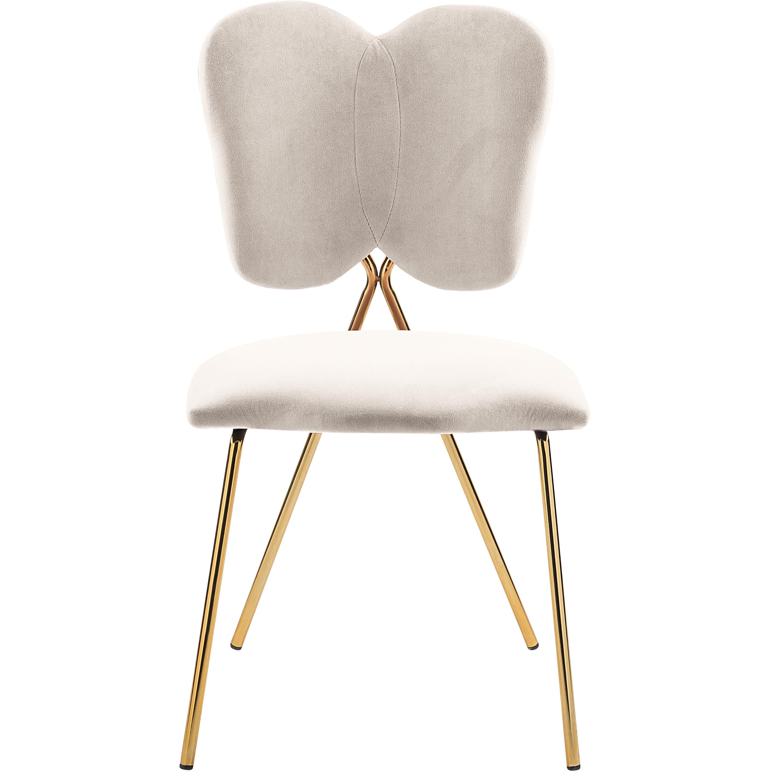 Meridian Angel Cream Velvet Dining Chair