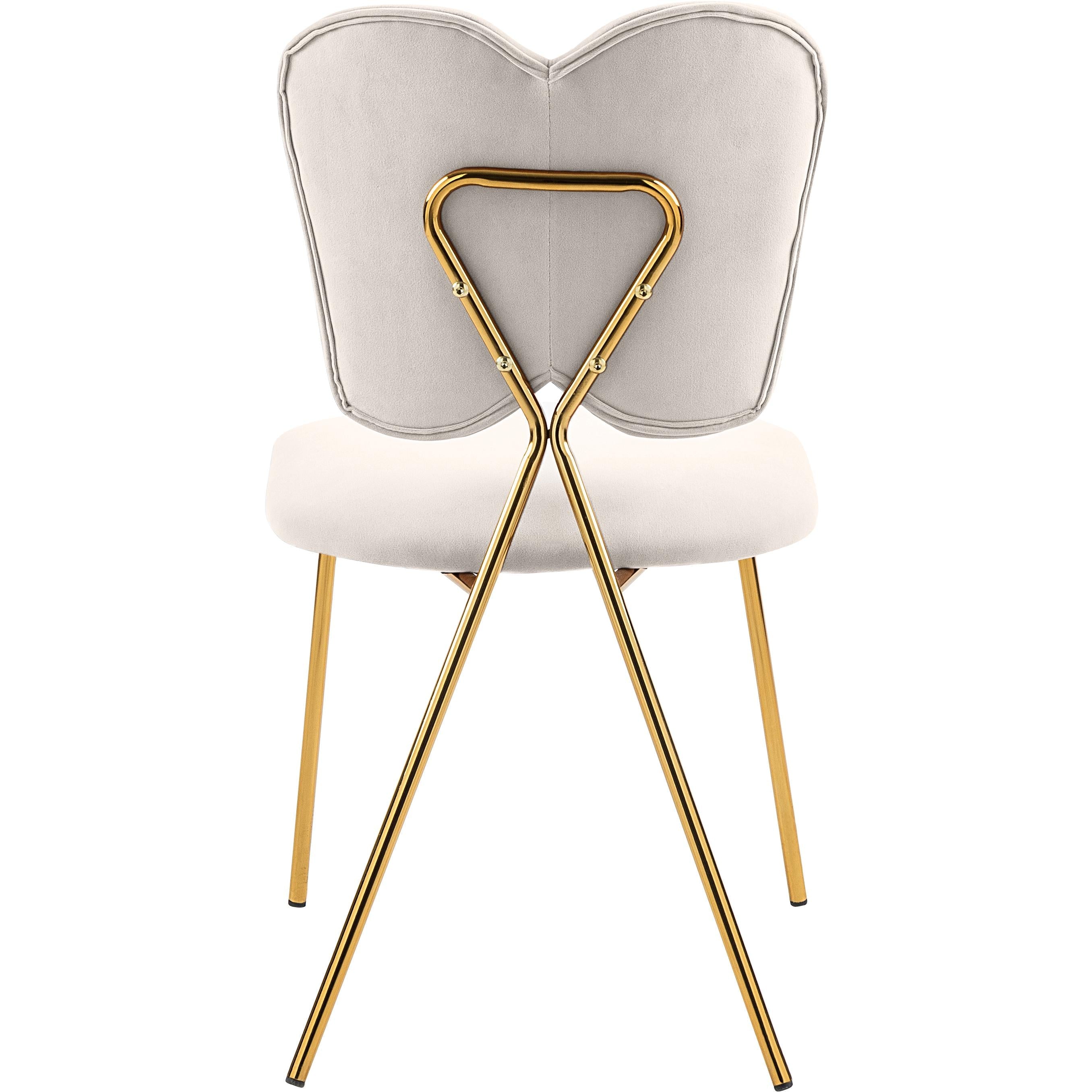 Meridian Angel Cream Velvet Dining Chair