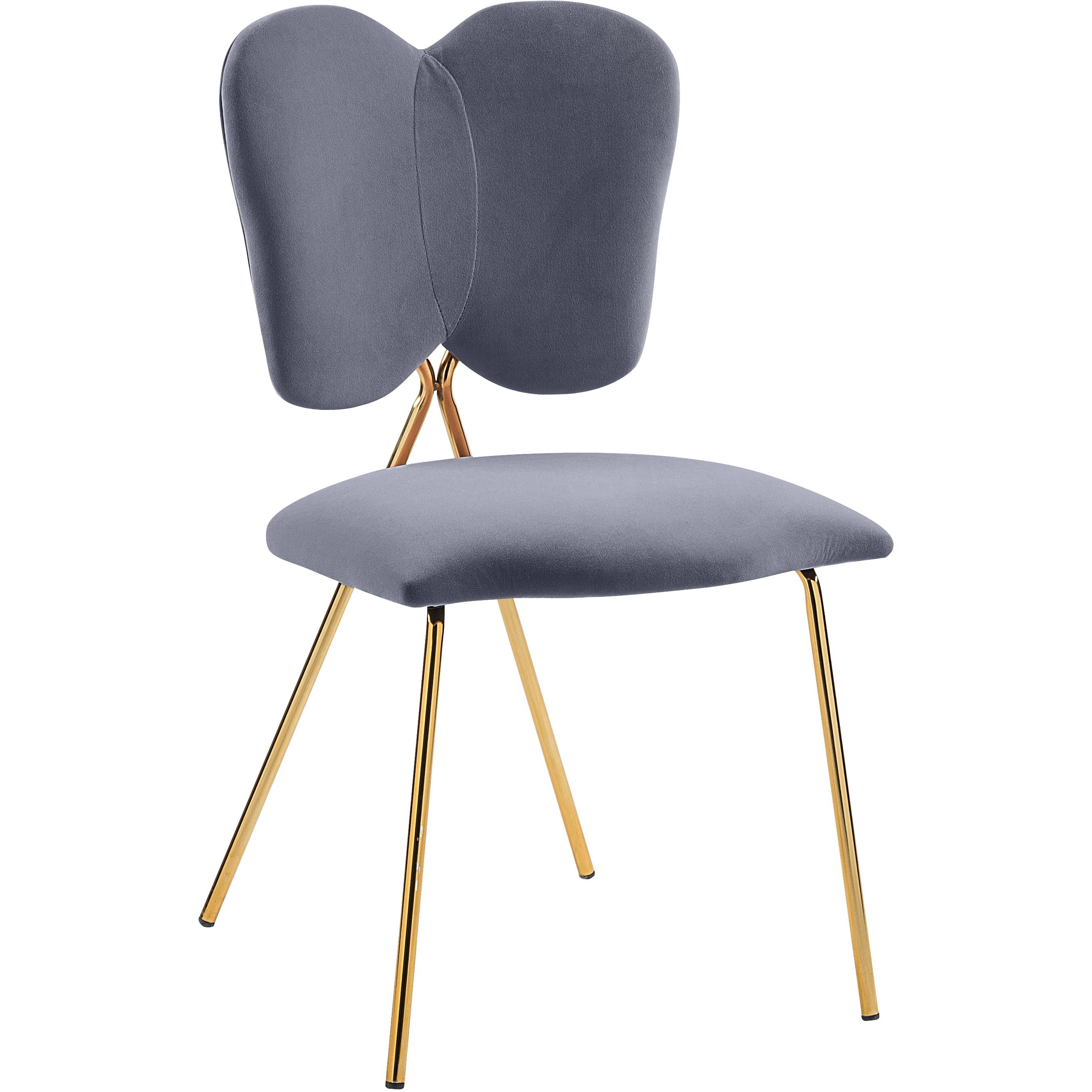 Meridian Angel Grey Velvet Dining Chair