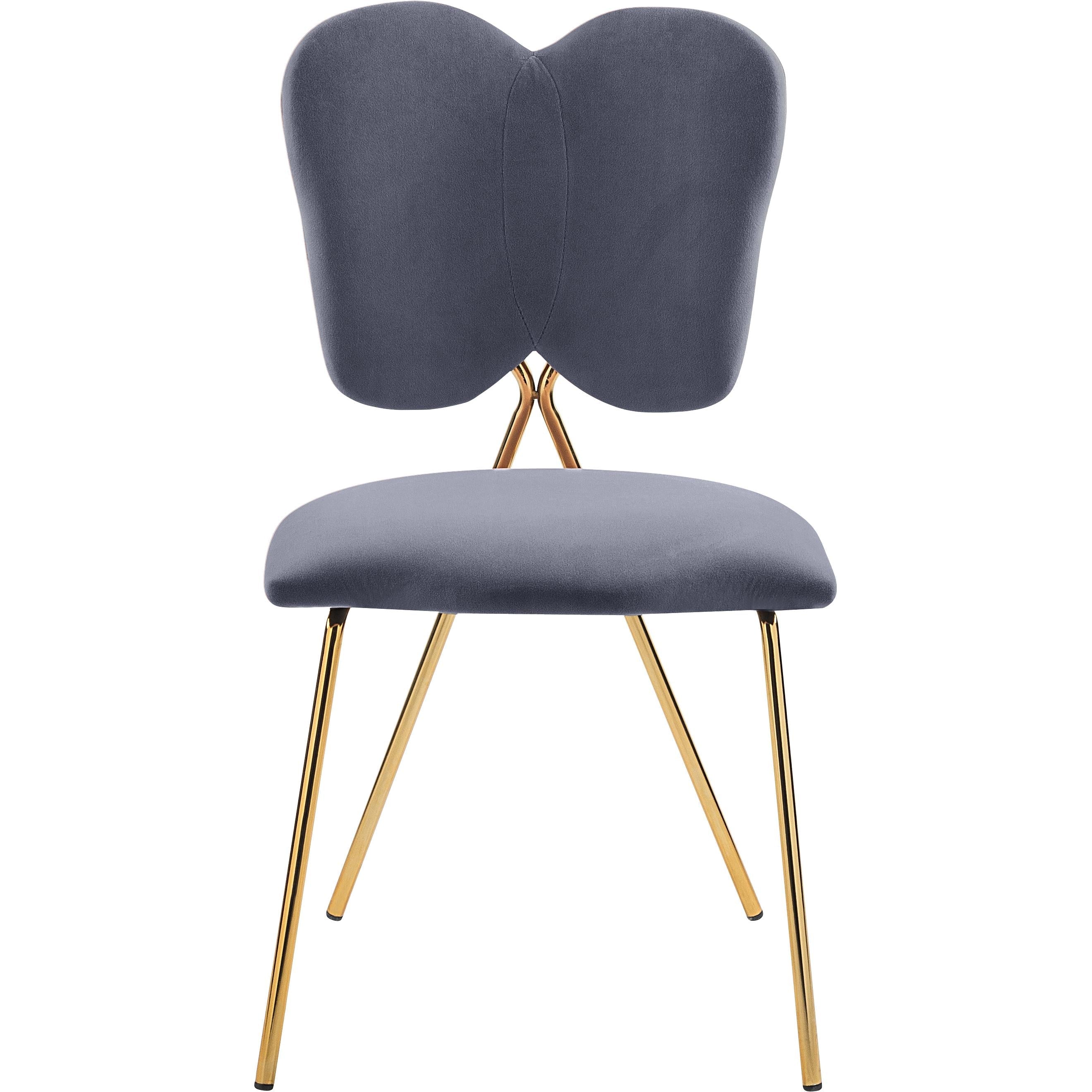 Meridian Angel Grey Velvet Dining Chair