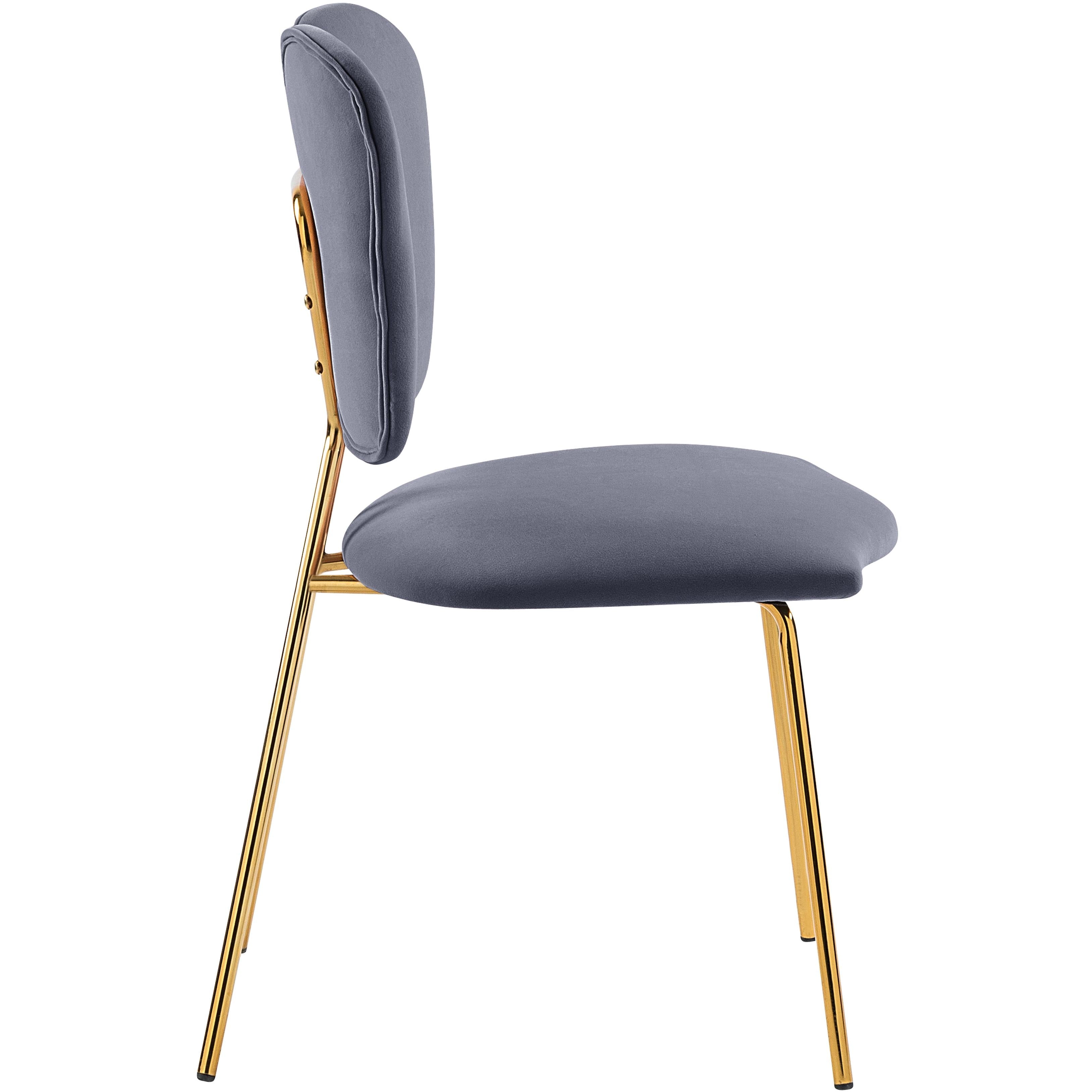 Meridian Angel Grey Velvet Dining Chair