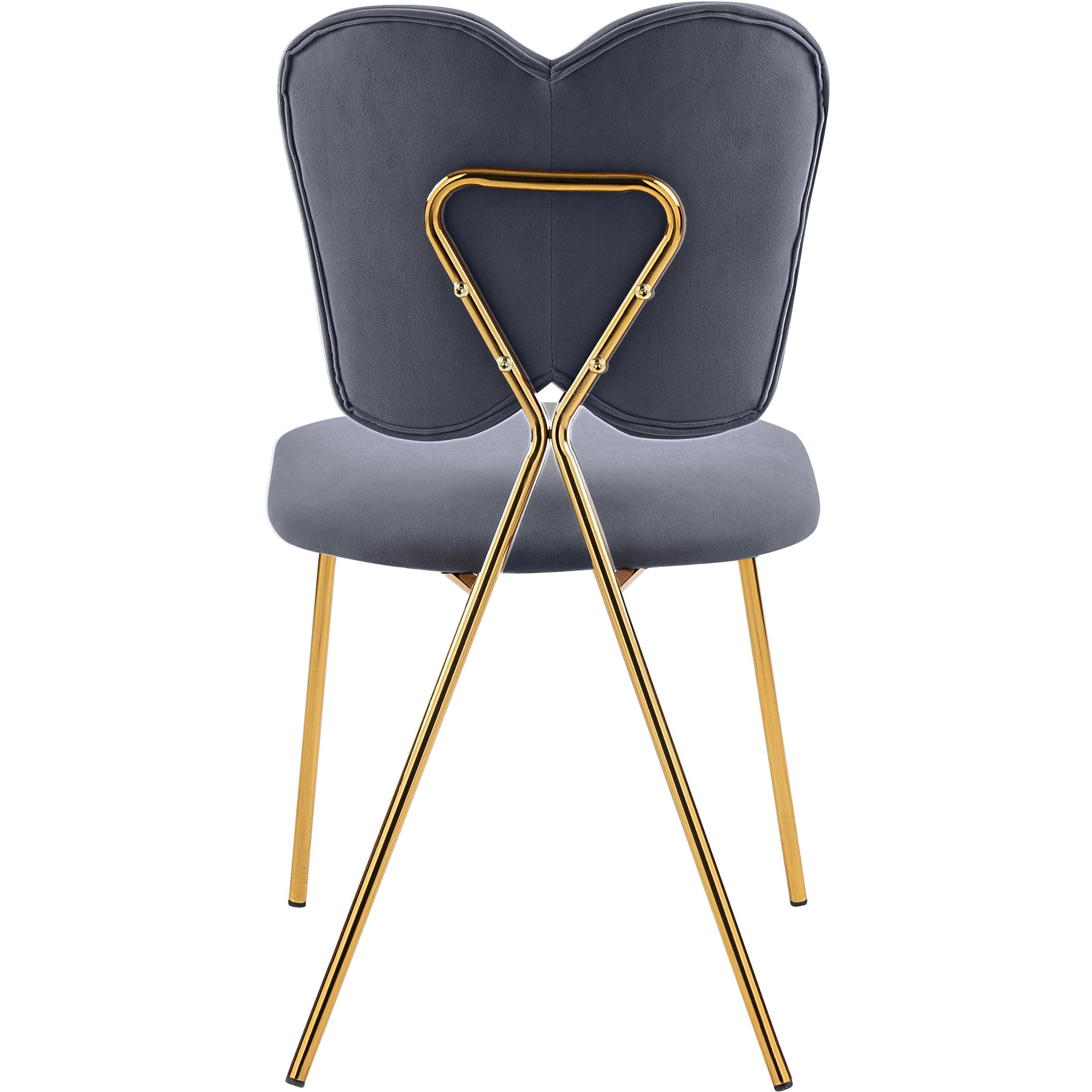 Meridian Angel Grey Velvet Dining Chair