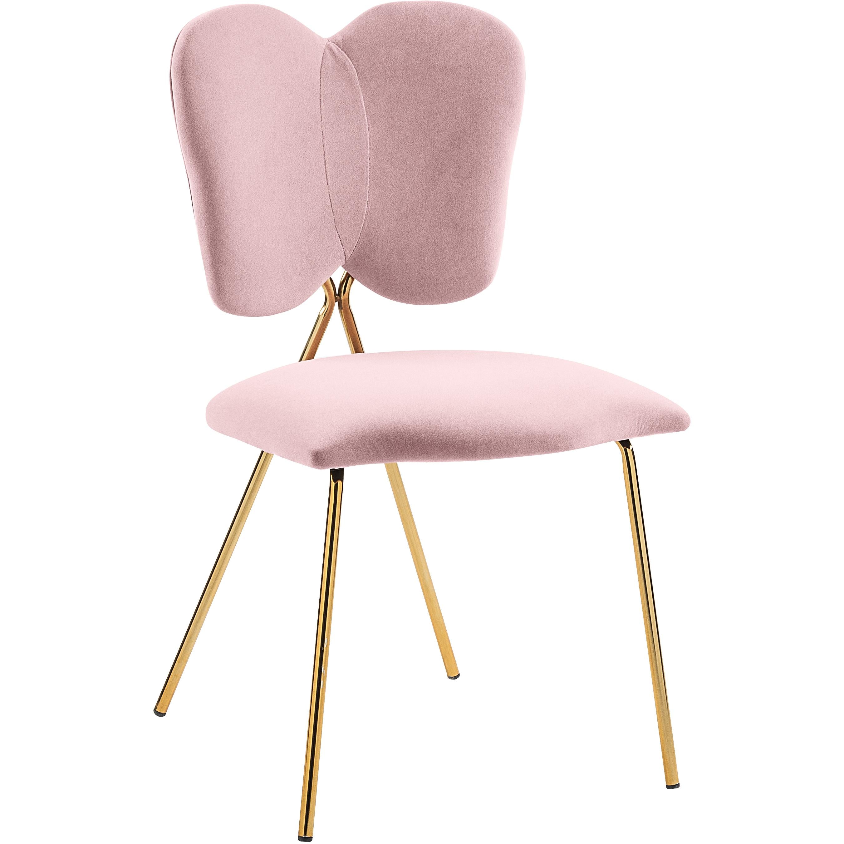 Meridian Angel Pink Velvet Dining Chair