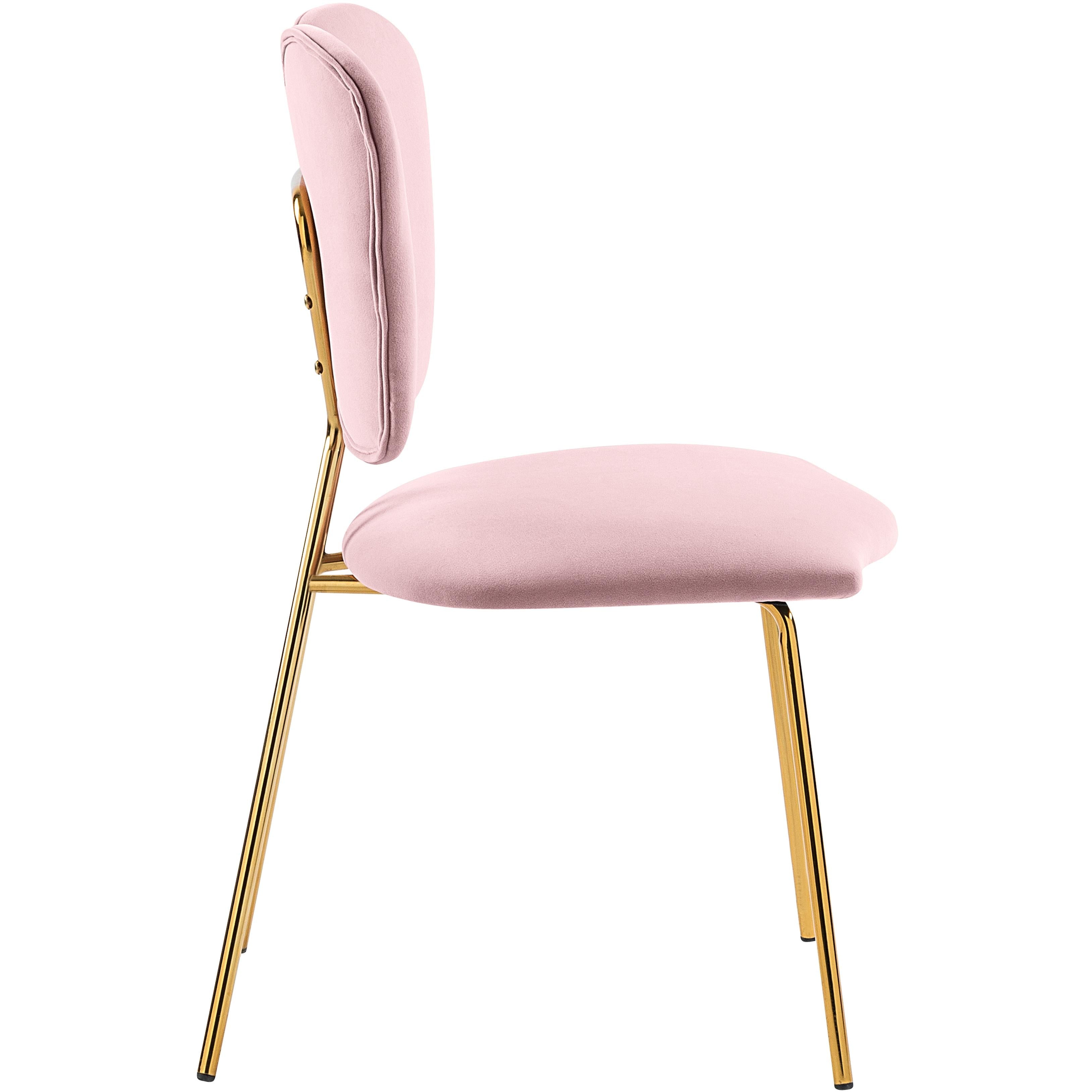 Meridian Angel Pink Velvet Dining Chair