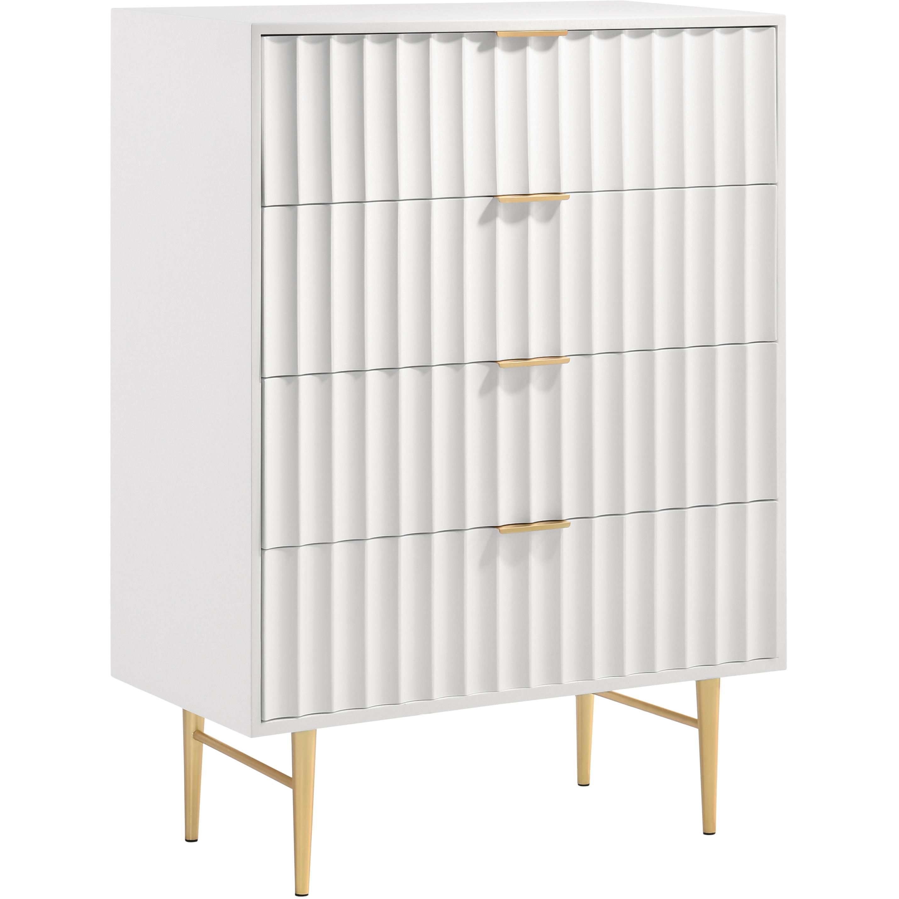 Meridian Modernist White Gloss Chest