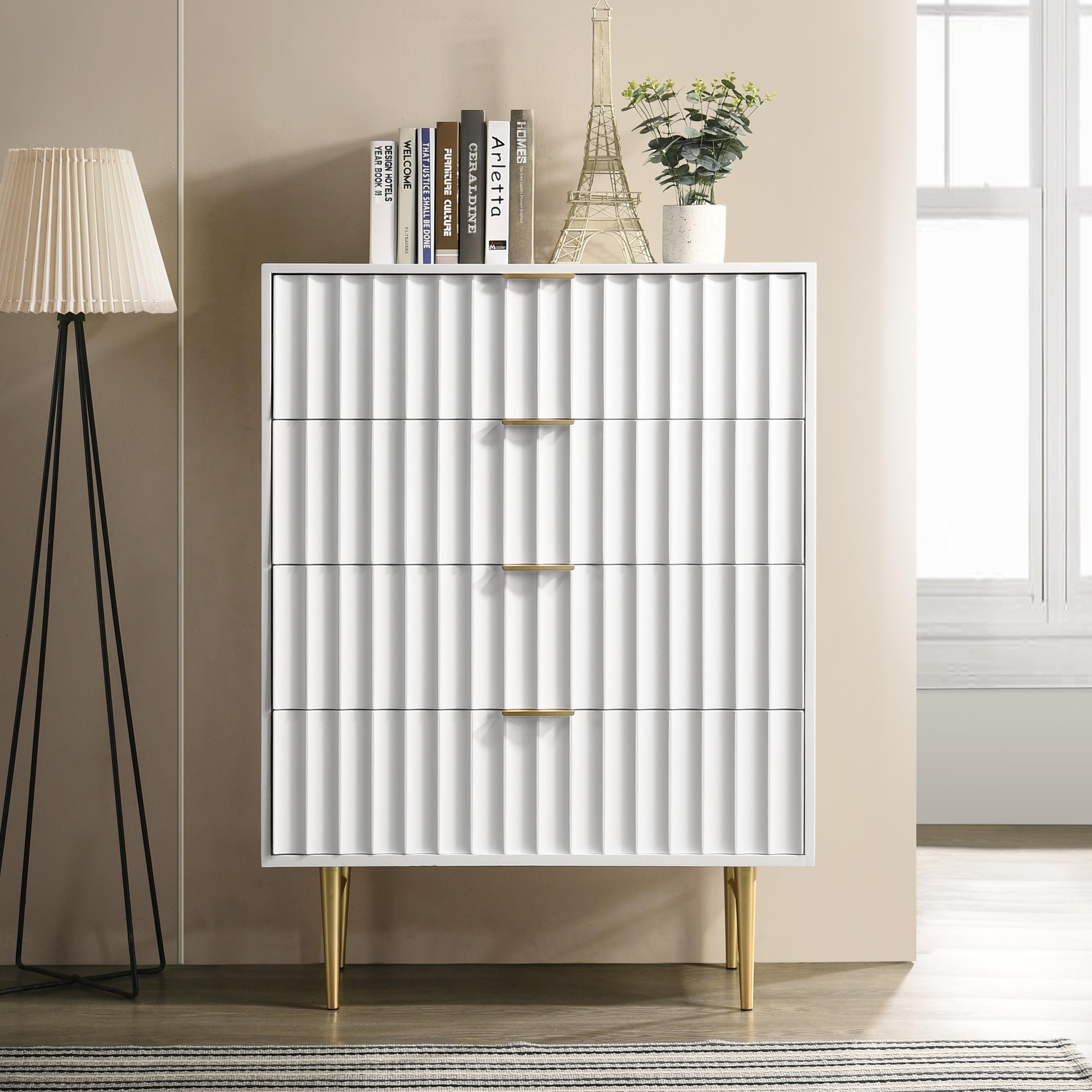 Meridian Modernist White Gloss Chest