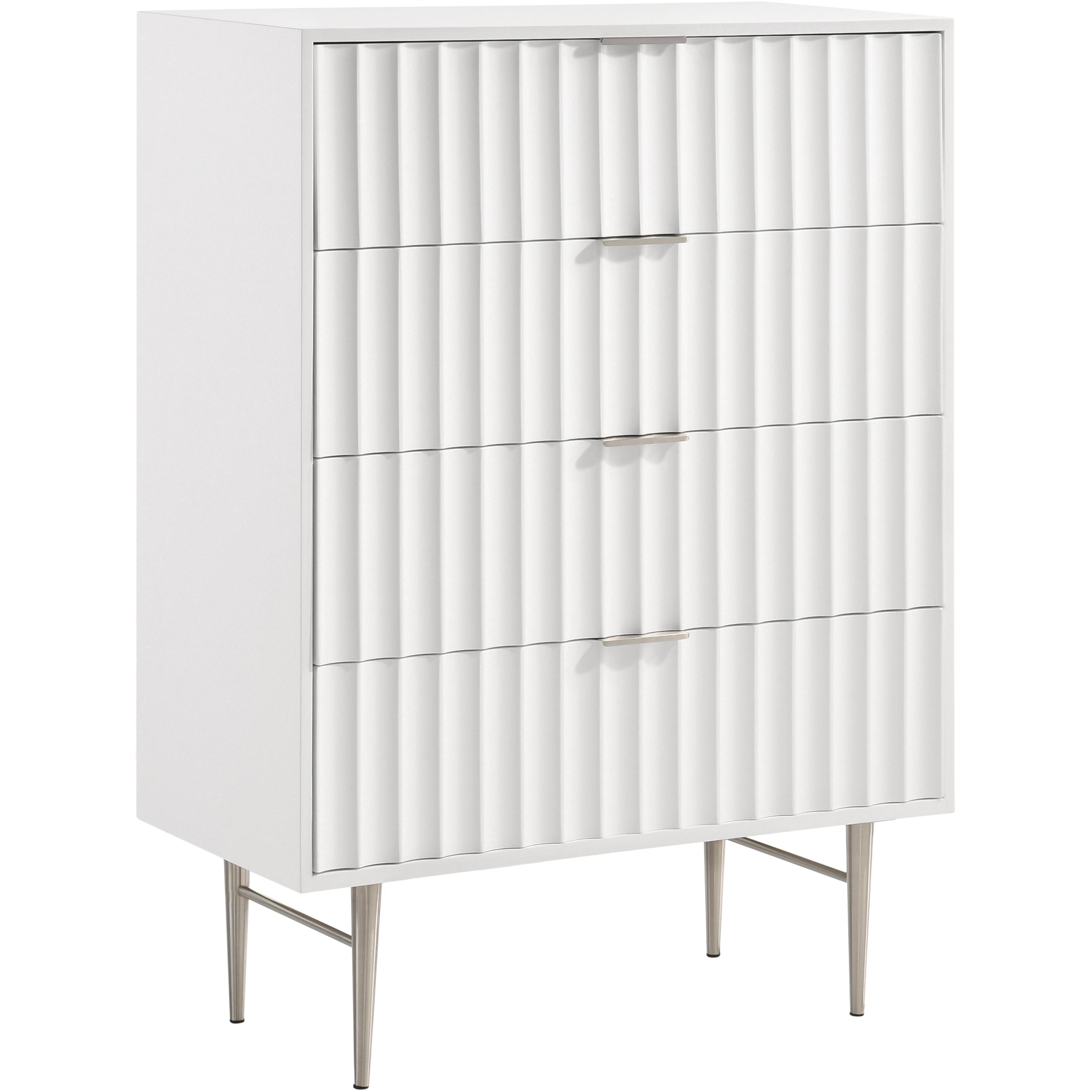 Meridian Modernist White Gloss Chest