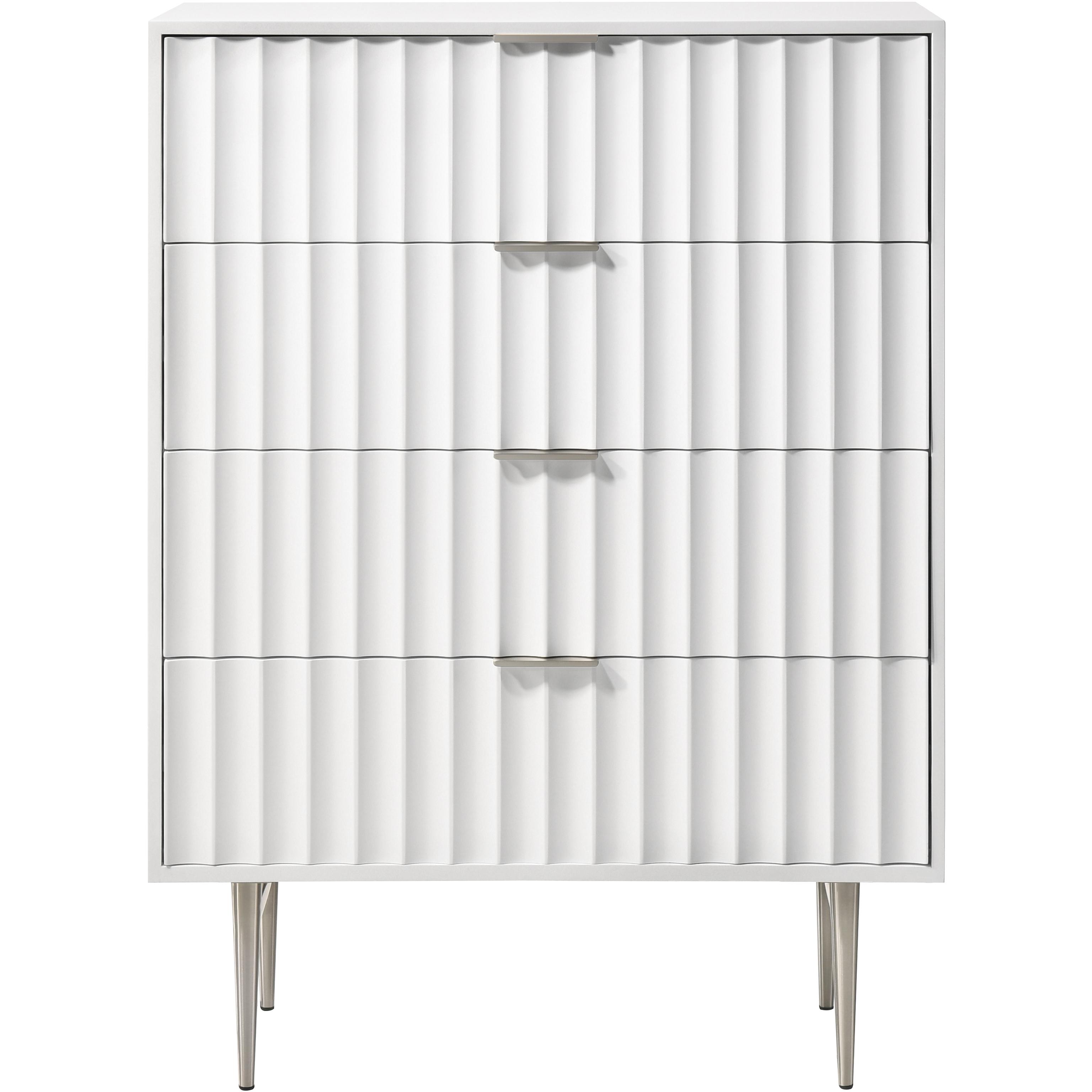 Meridian Modernist White Gloss Chest