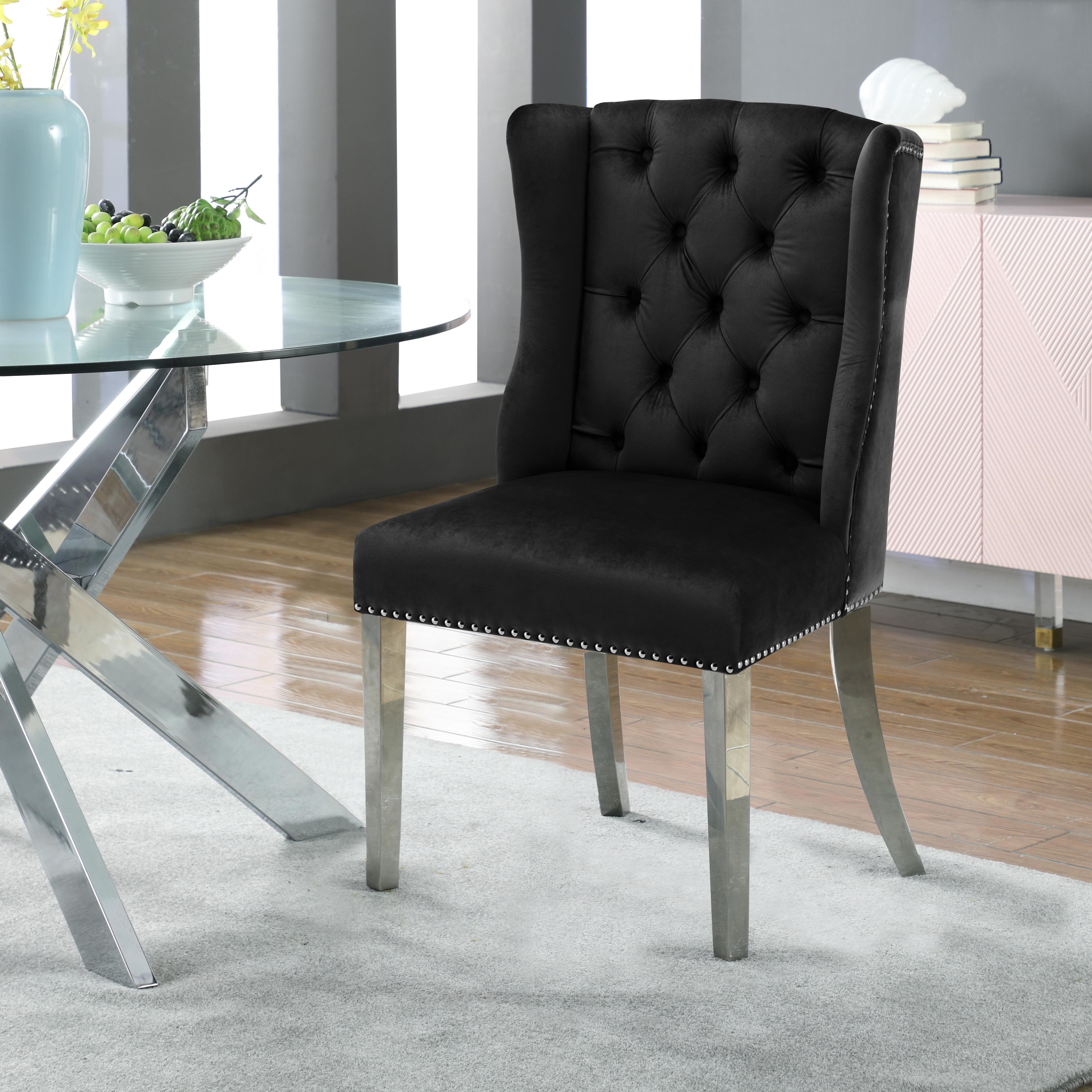 Meridian Suri Black Velvet Dining Chair