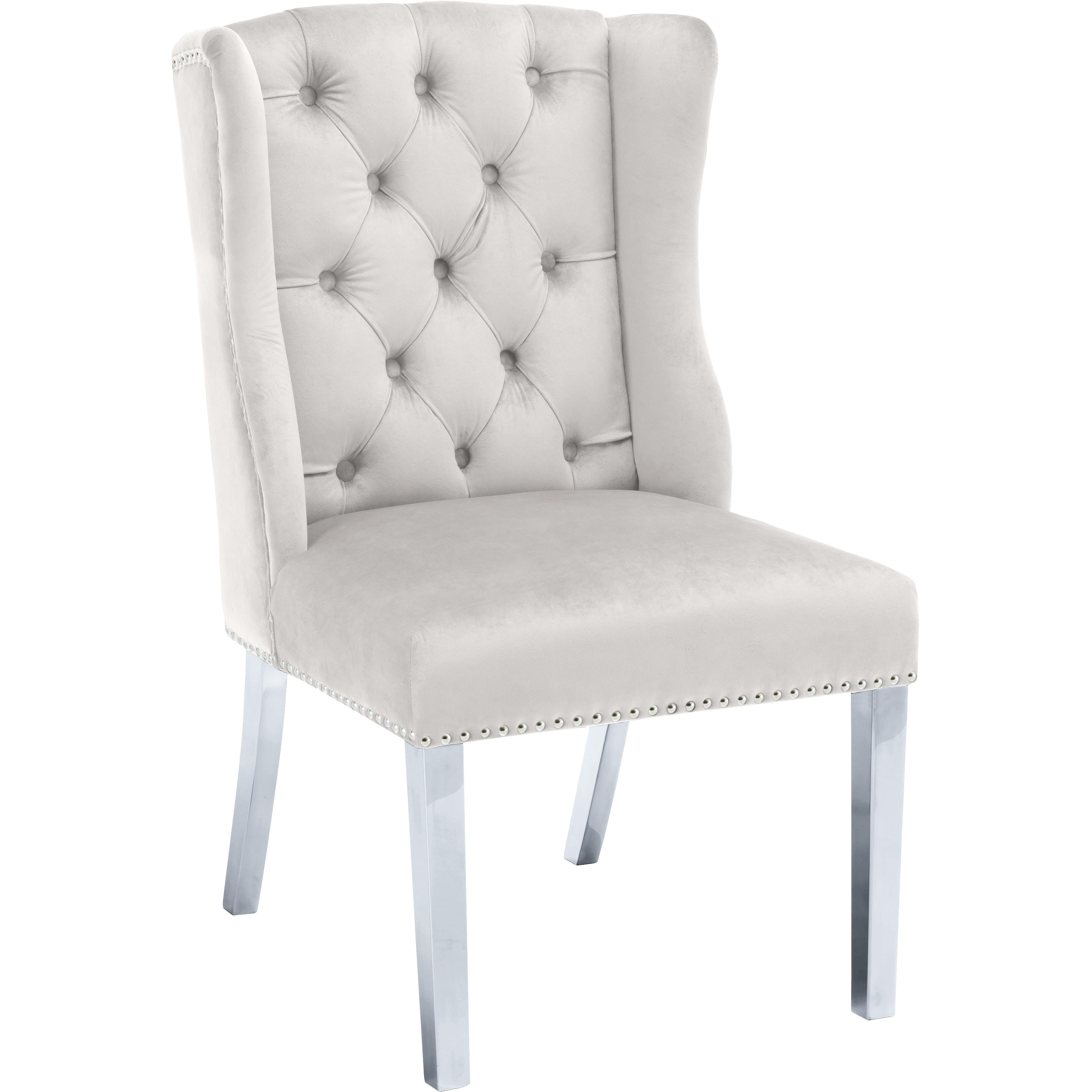 Meridian Suri Cream Velvet Dining Chair