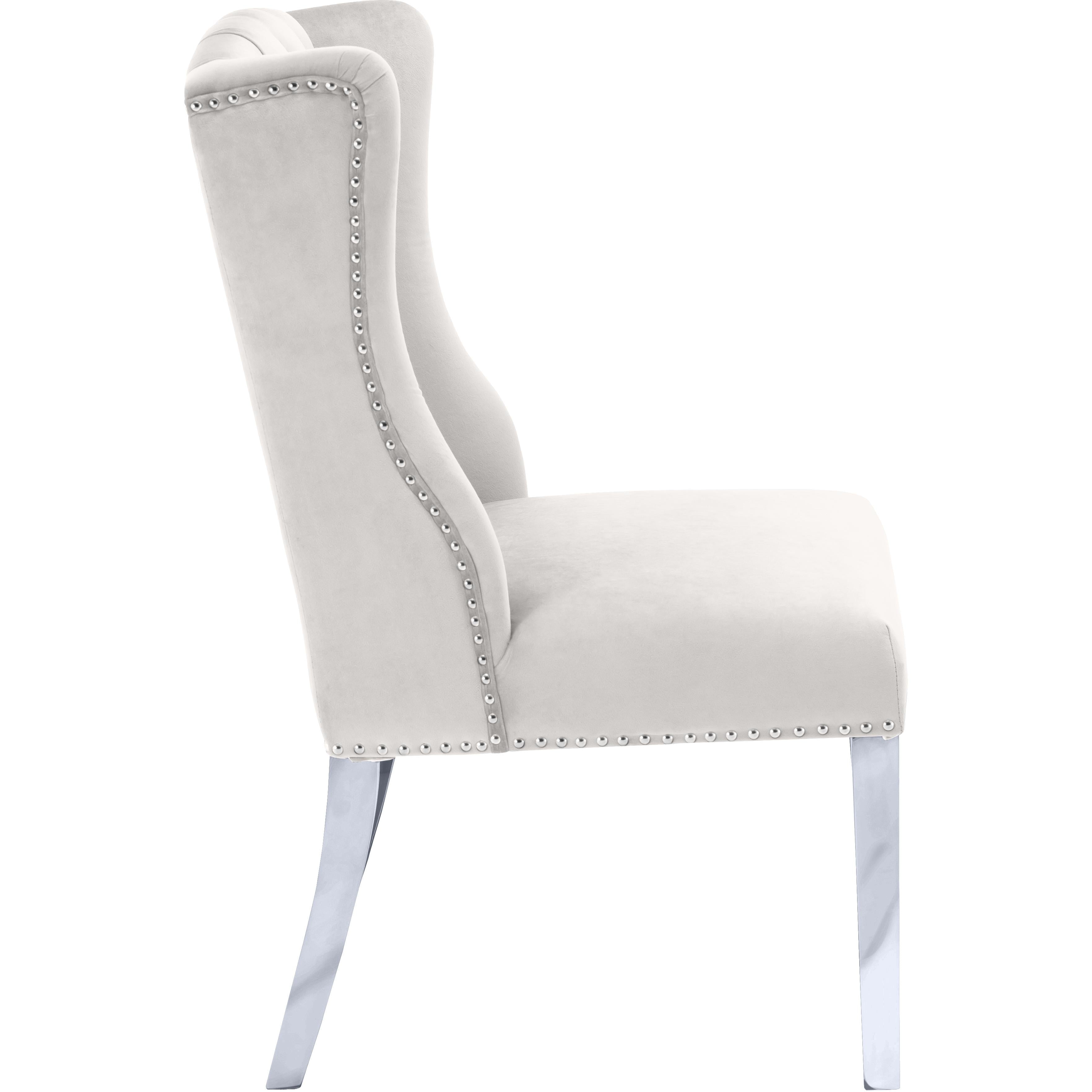 Meridian Suri Cream Velvet Dining Chair