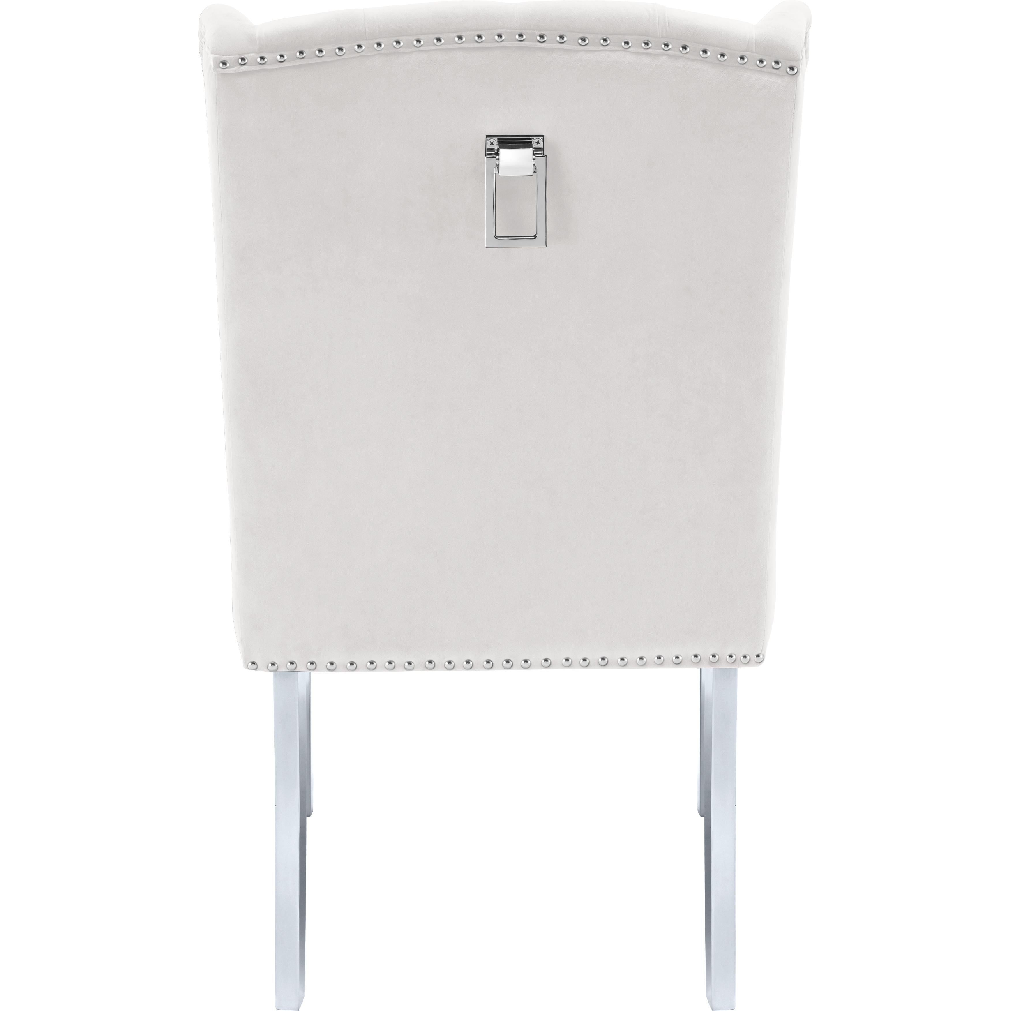 Meridian Suri Cream Velvet Dining Chair