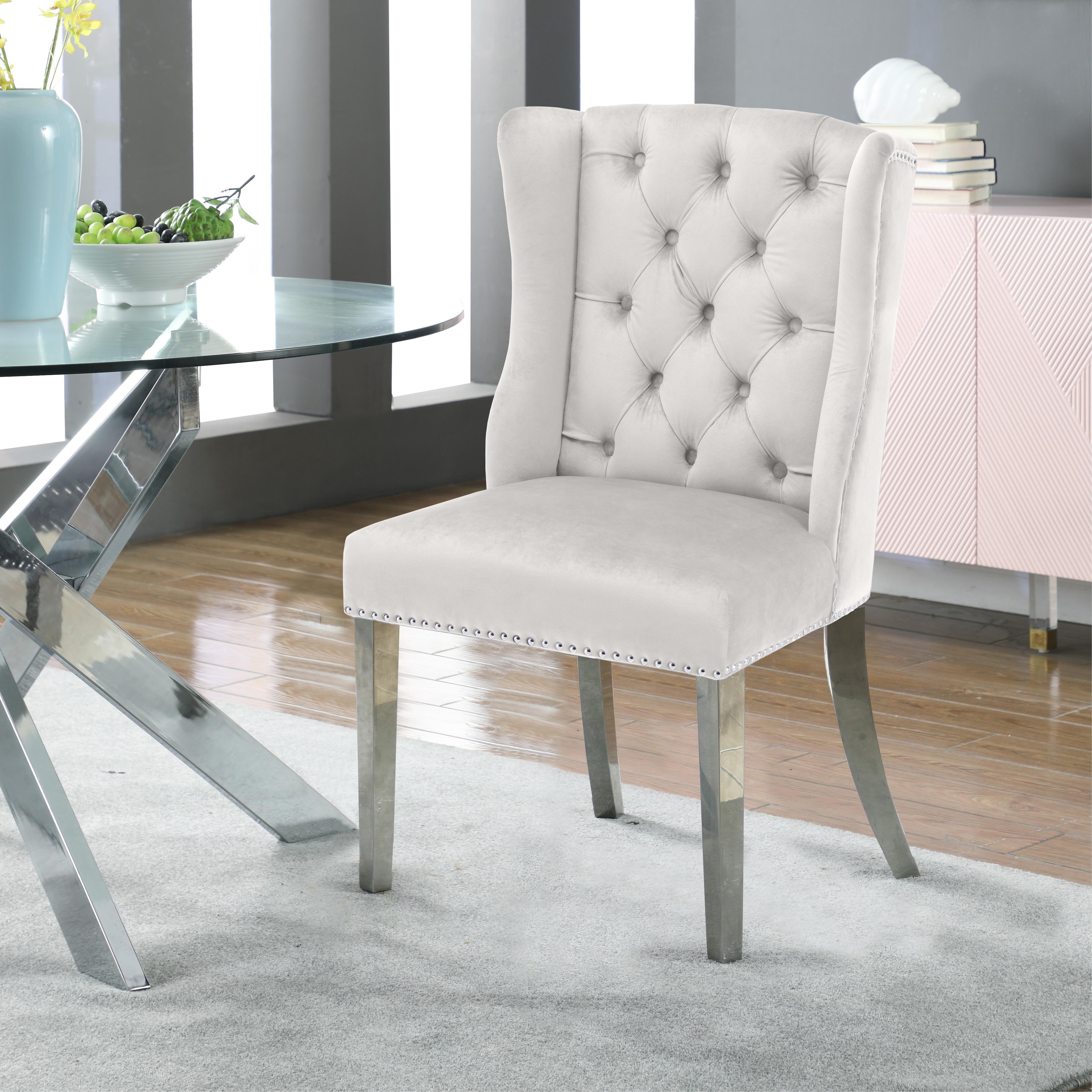 Meridian Suri Cream Velvet Dining Chair