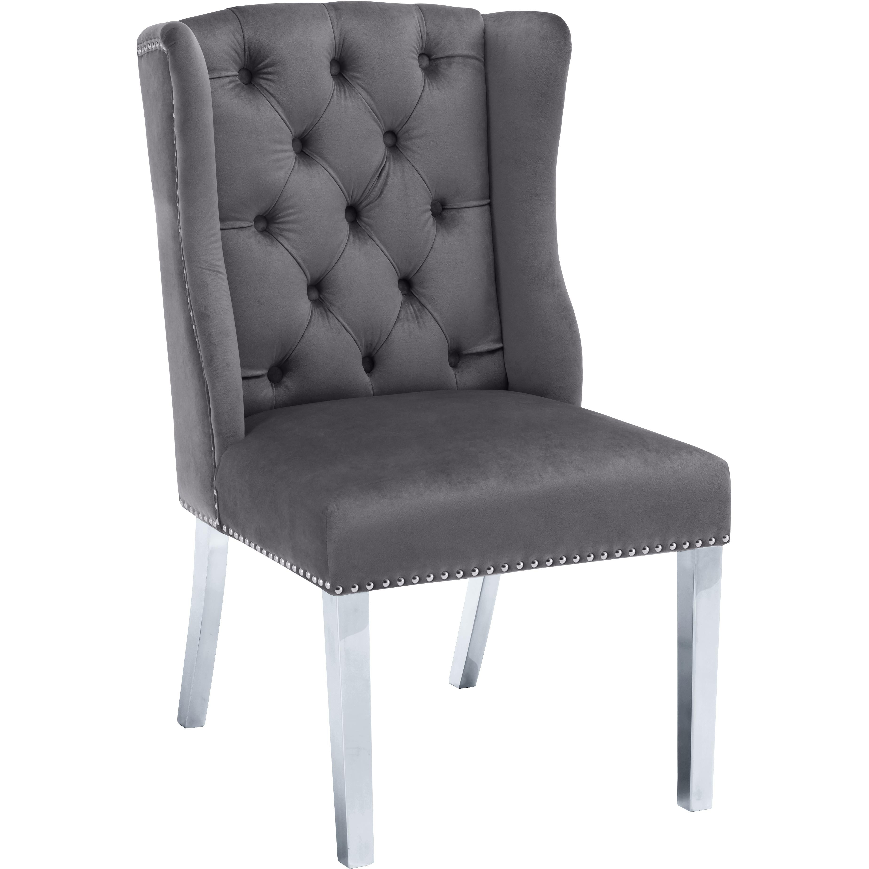 Meridian Suri Grey Velvet Dining Chair