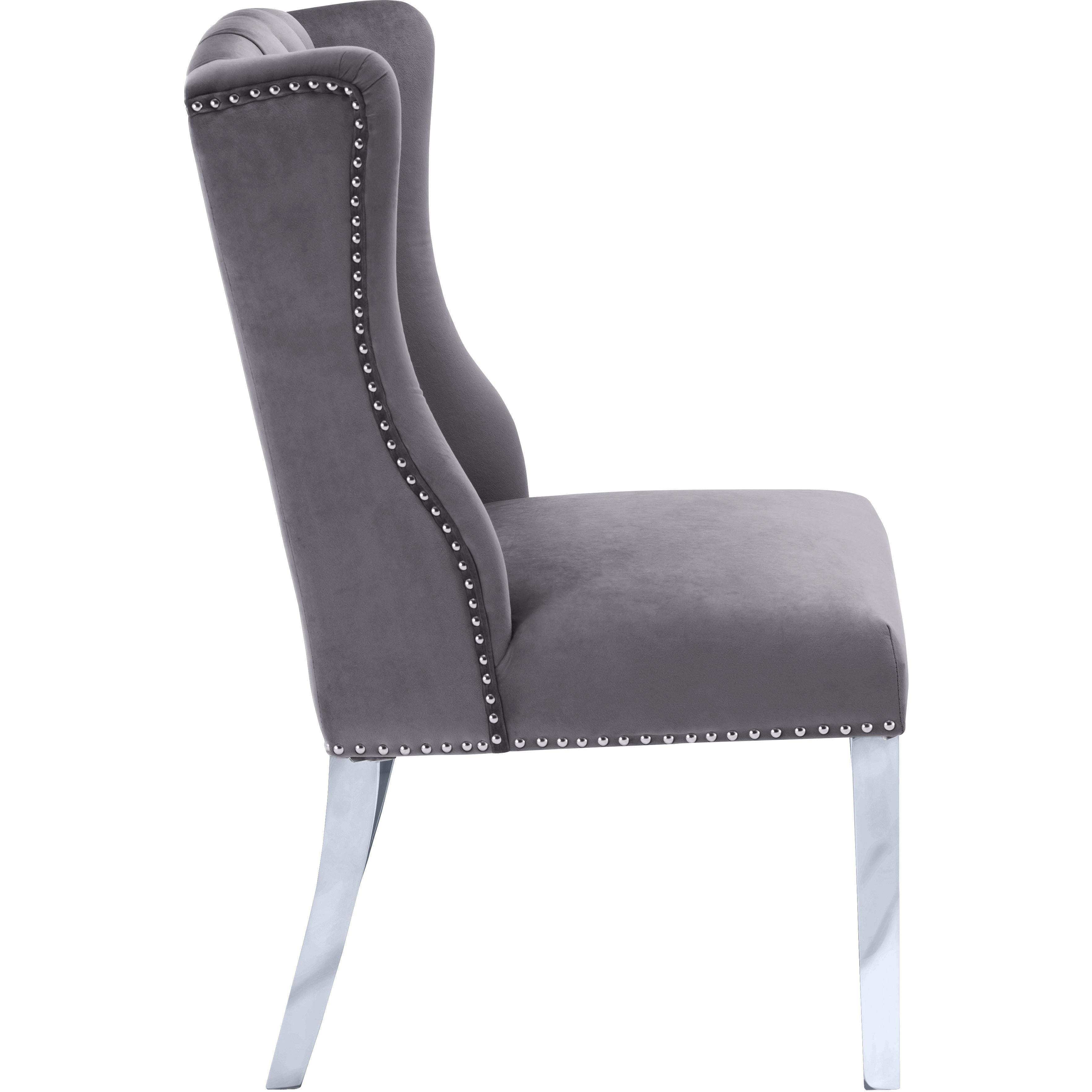 Meridian Suri Grey Velvet Dining Chair