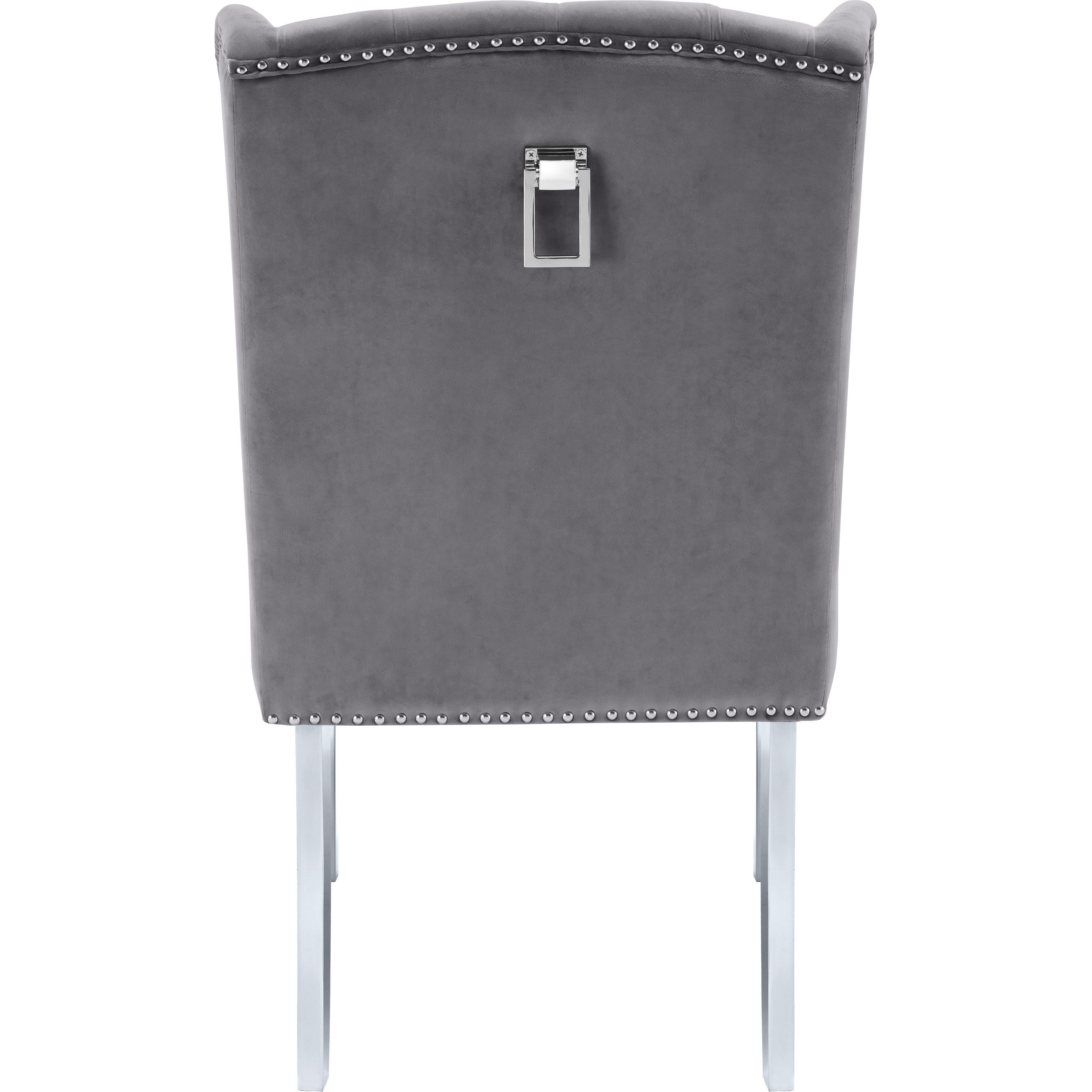 Meridian Suri Grey Velvet Dining Chair