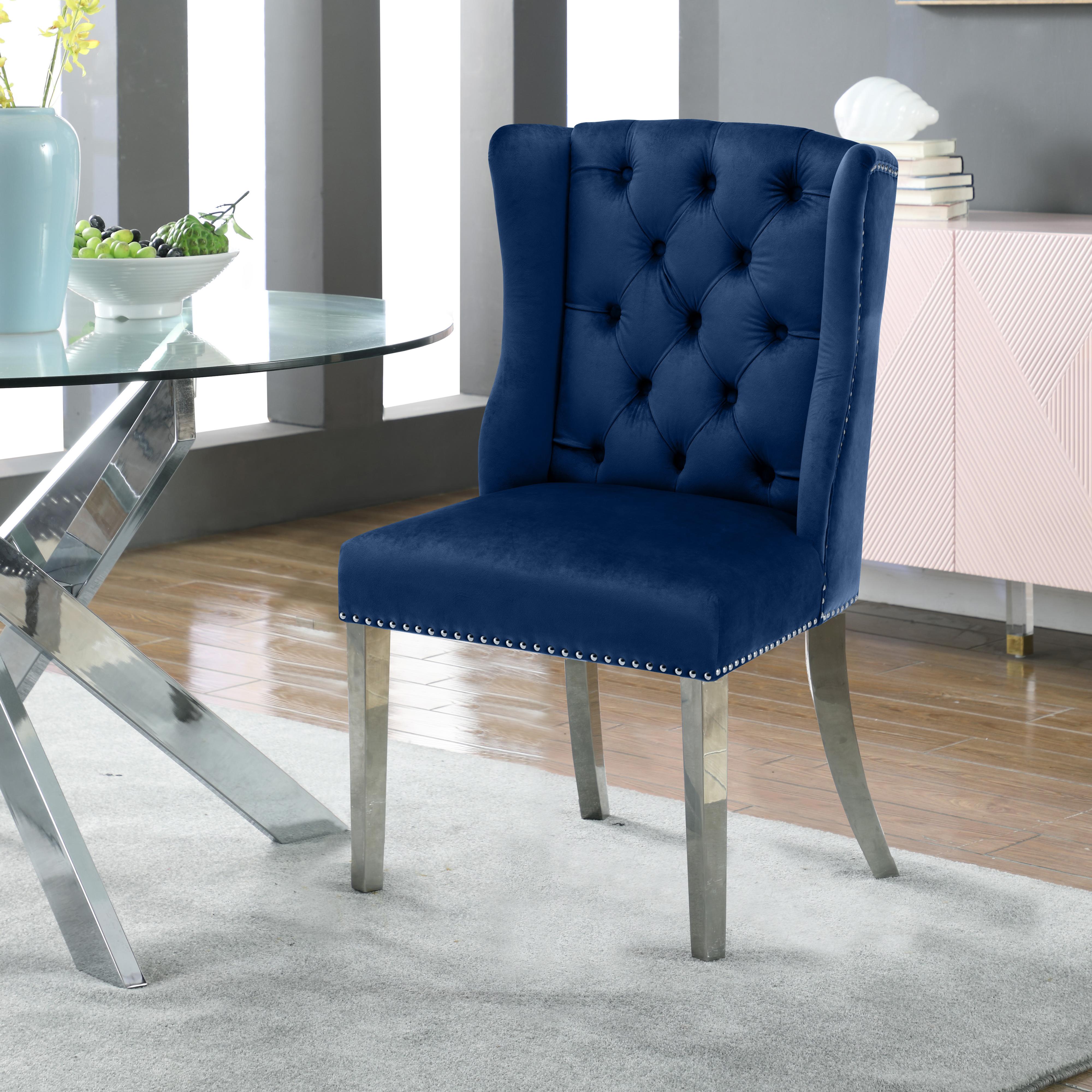 Meridian Suri Navy Velvet Dining Chair