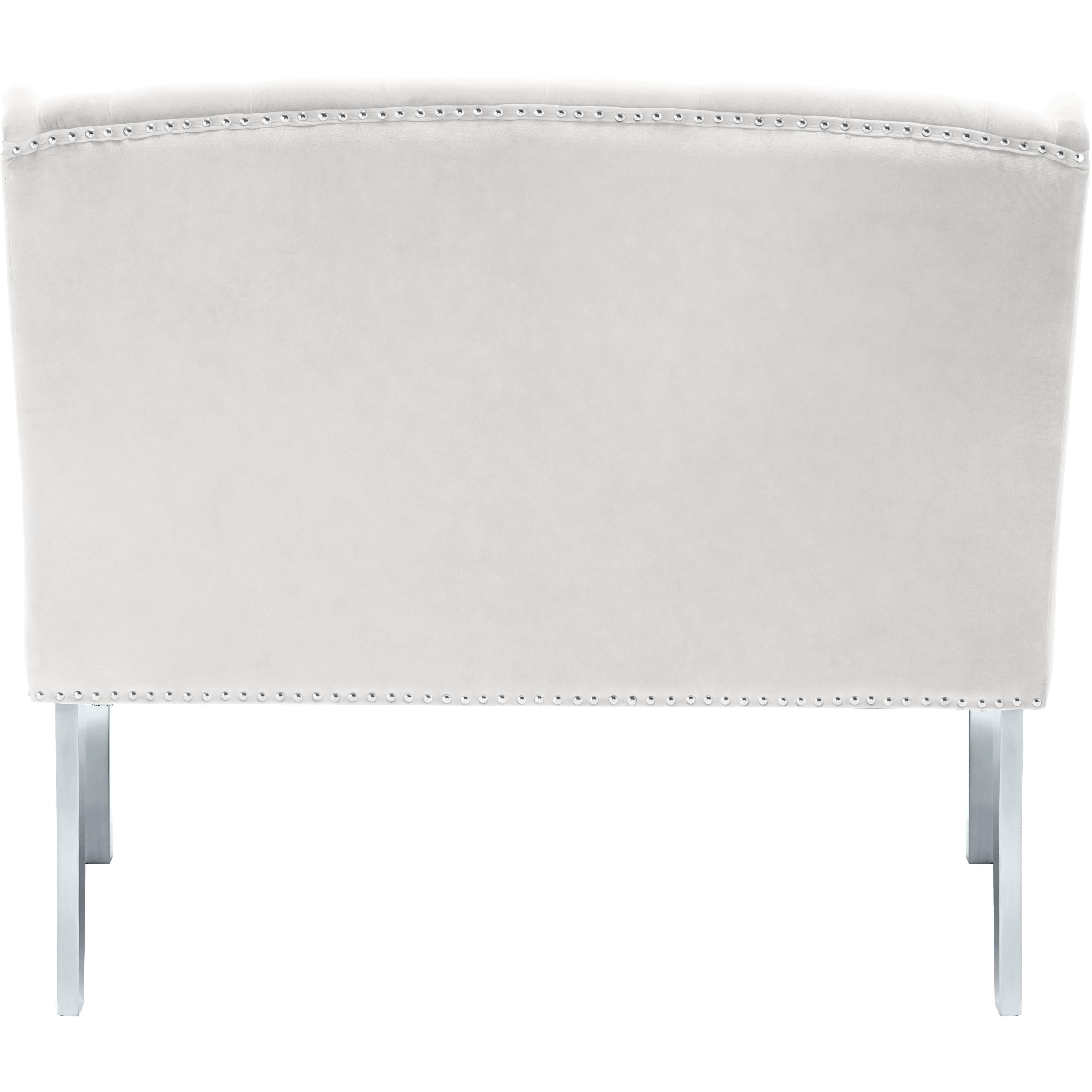 Meridian Suri Cream Velvet Settee Bench