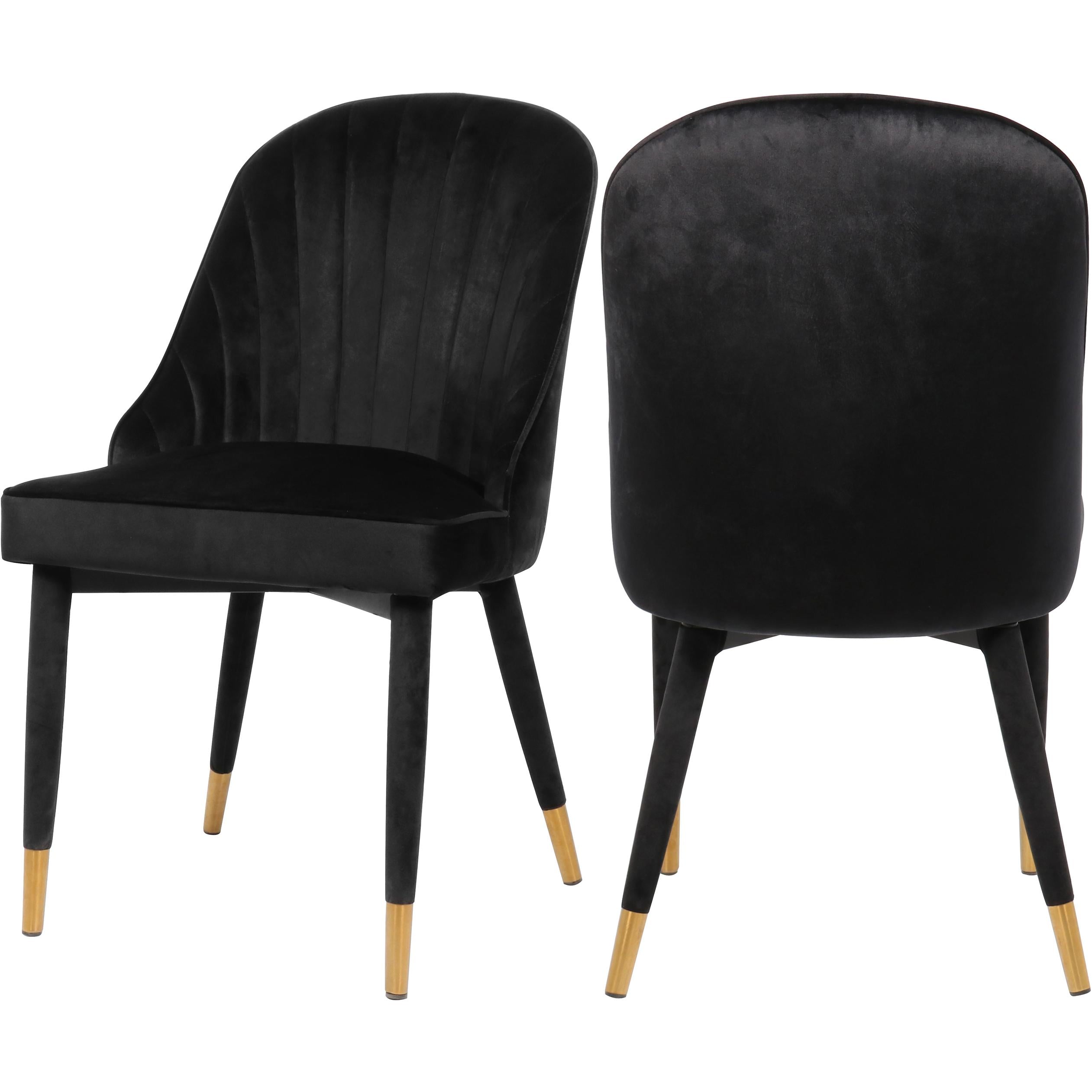 Meridian Belle Black Velvet Dining Chair