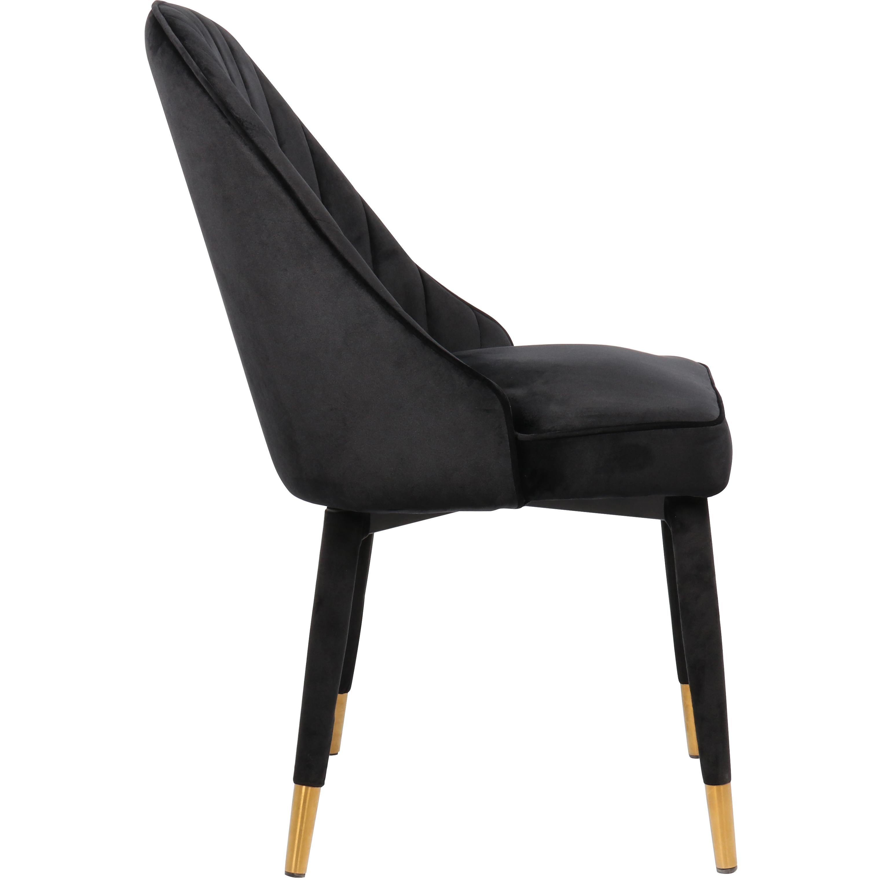 Meridian Belle Black Velvet Dining Chair