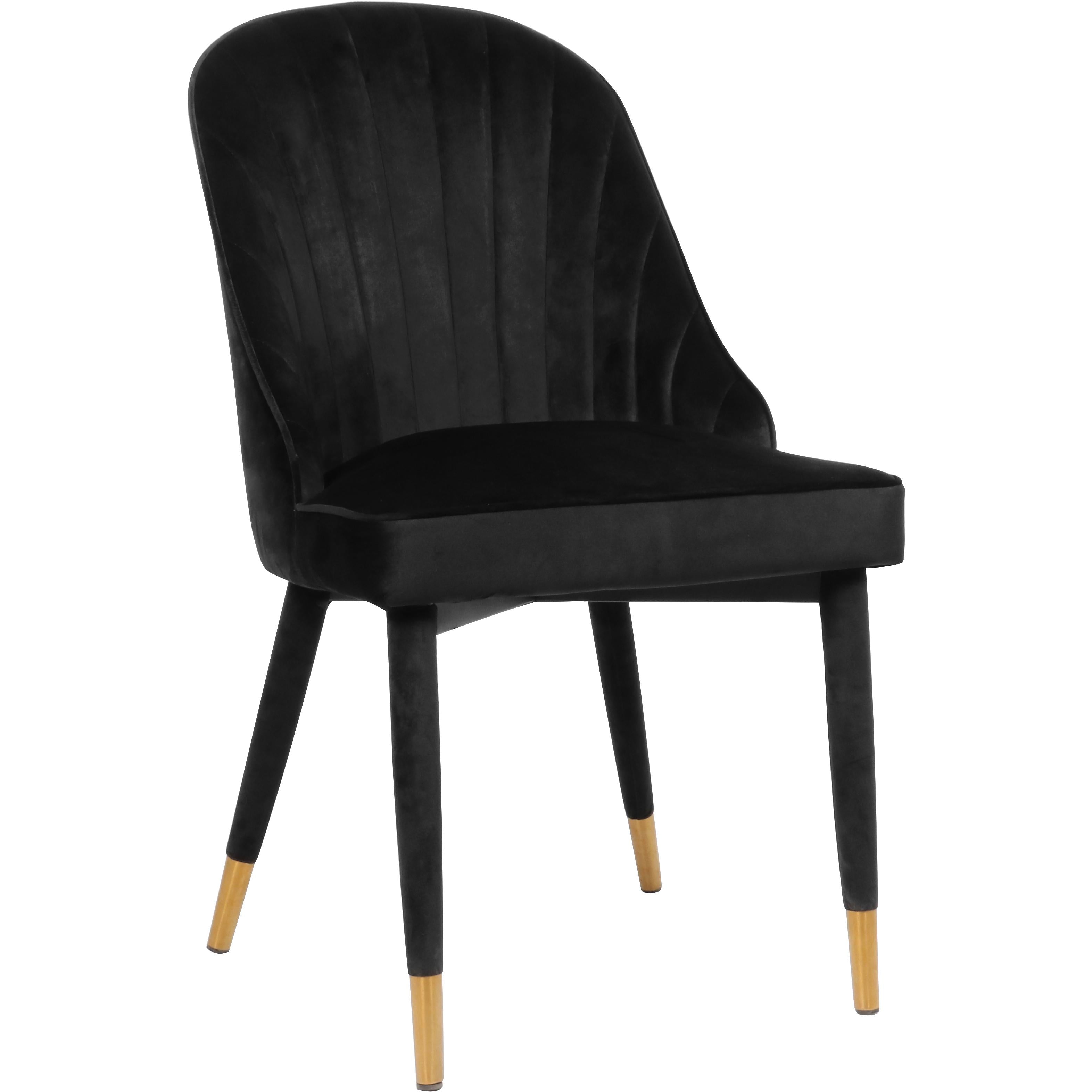 Meridian Belle Black Velvet Dining Chair