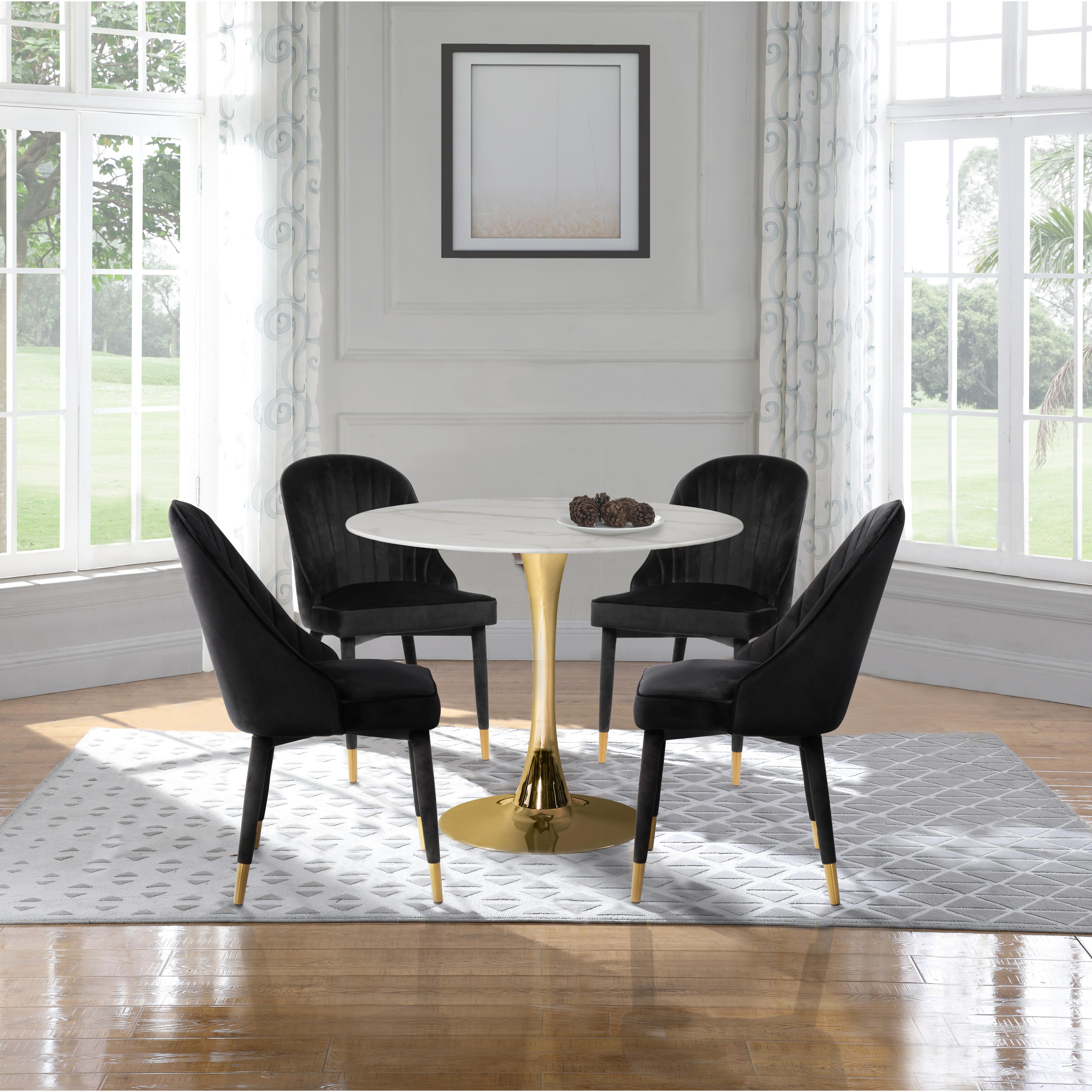 Meridian Belle Black Velvet Dining Chair