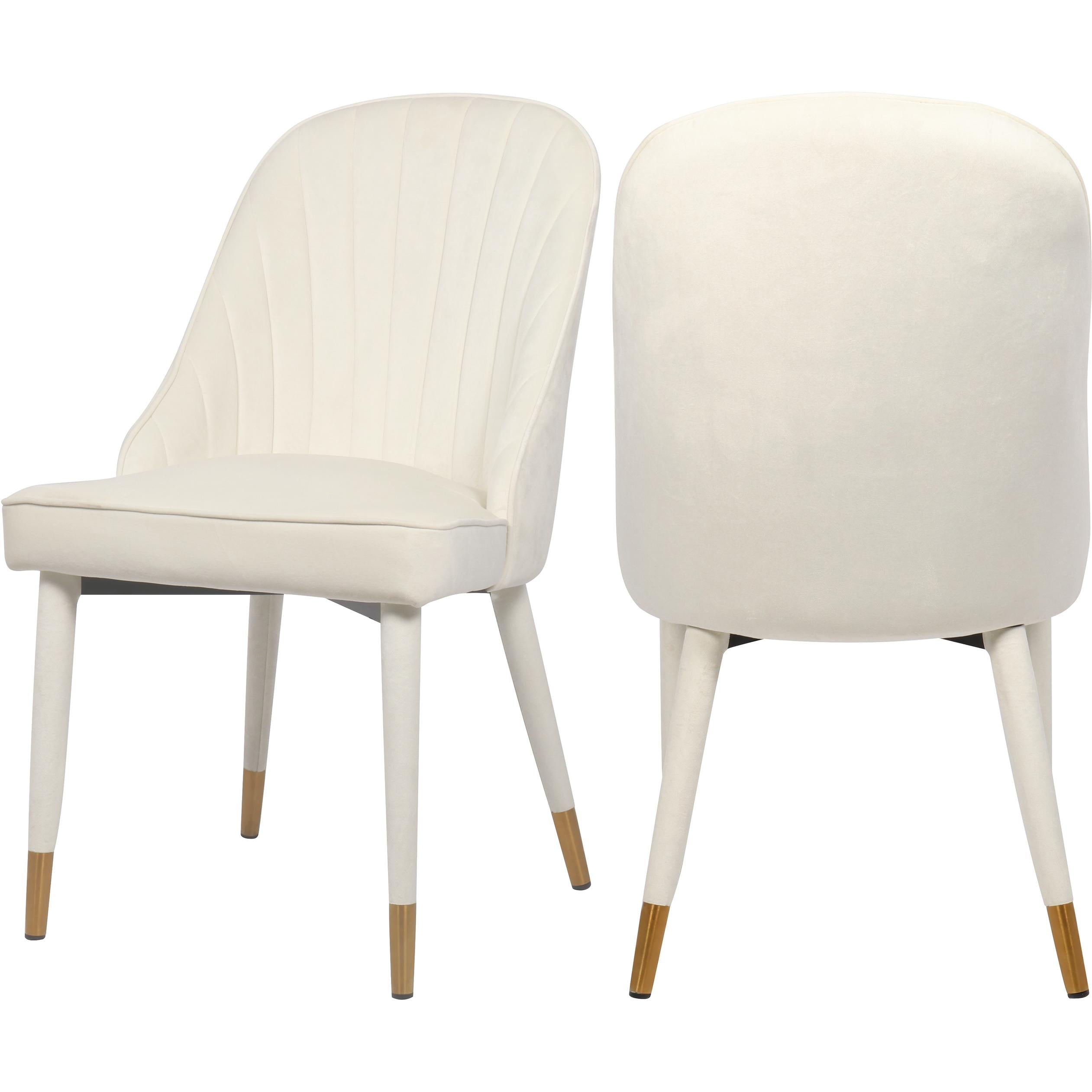 Meridian Belle Cream Velvet Dining Chair