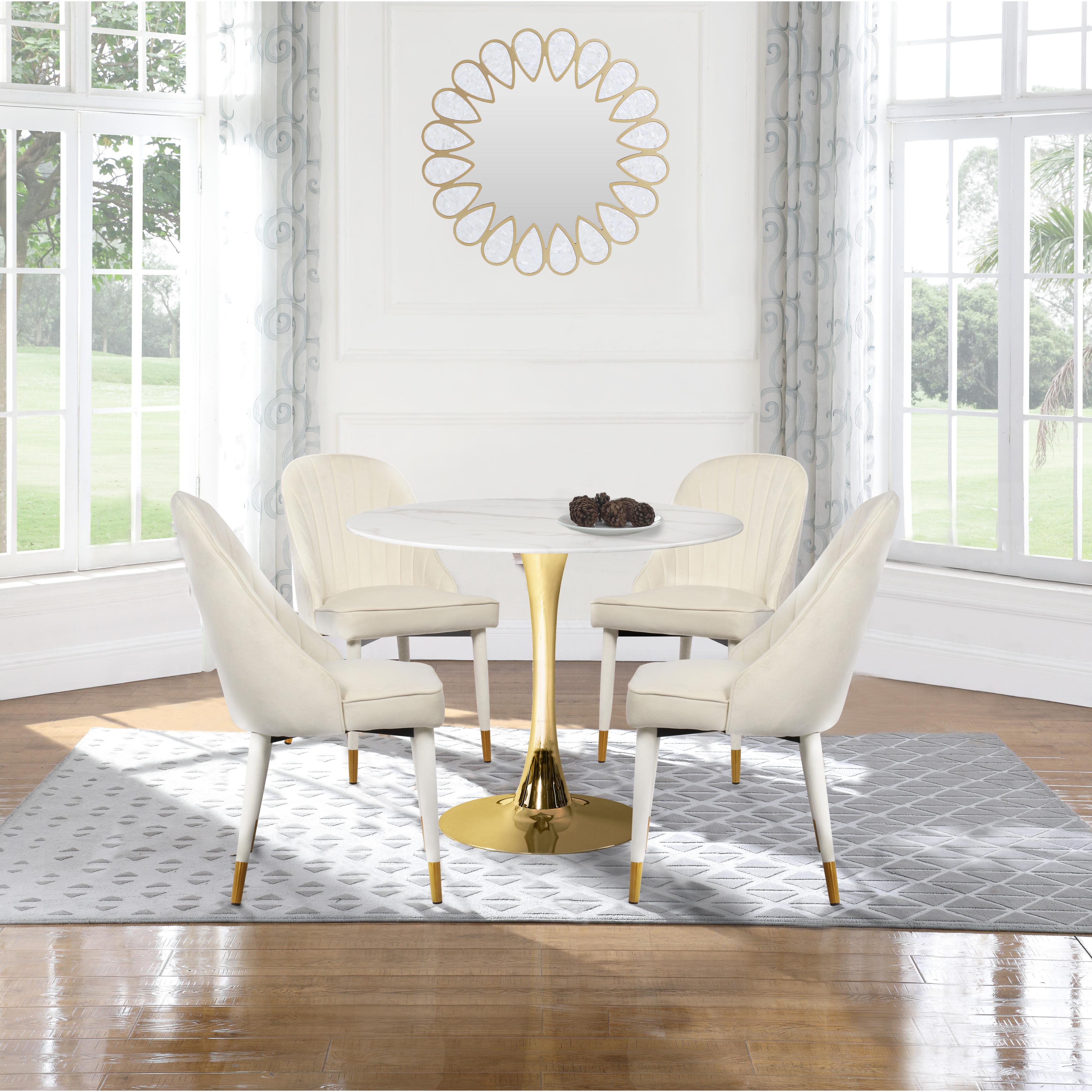 Meridian Belle Cream Velvet Dining Chair