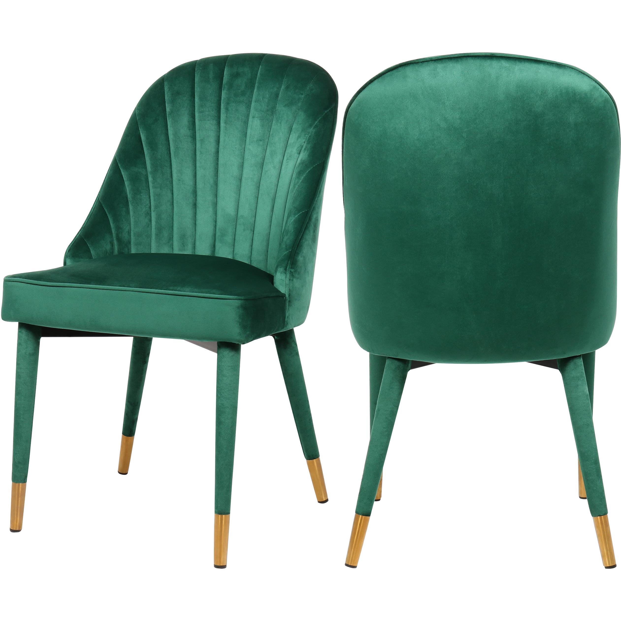 Meridian Belle Green Velvet Dining Chair