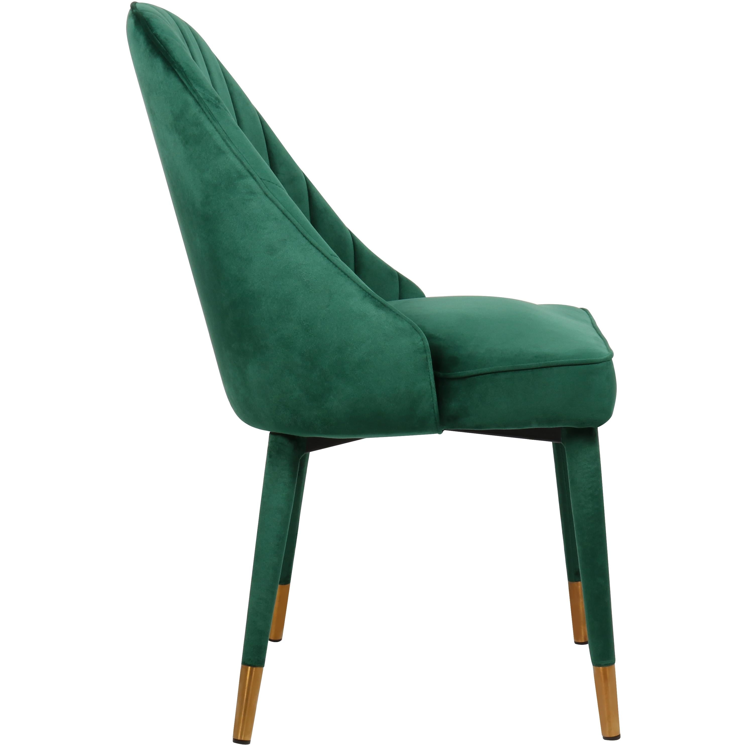 Meridian Belle Green Velvet Dining Chair