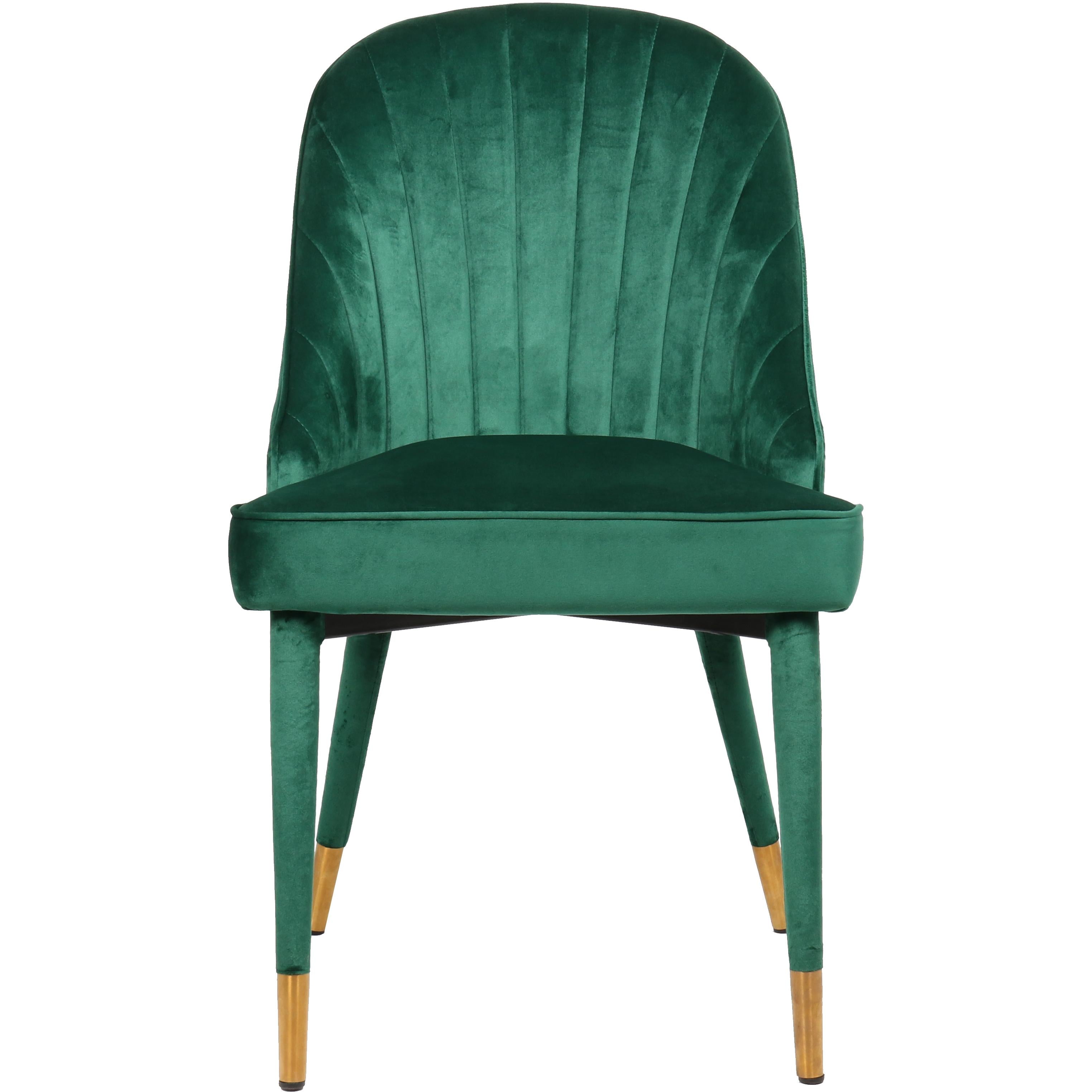 Meridian Belle Green Velvet Dining Chair