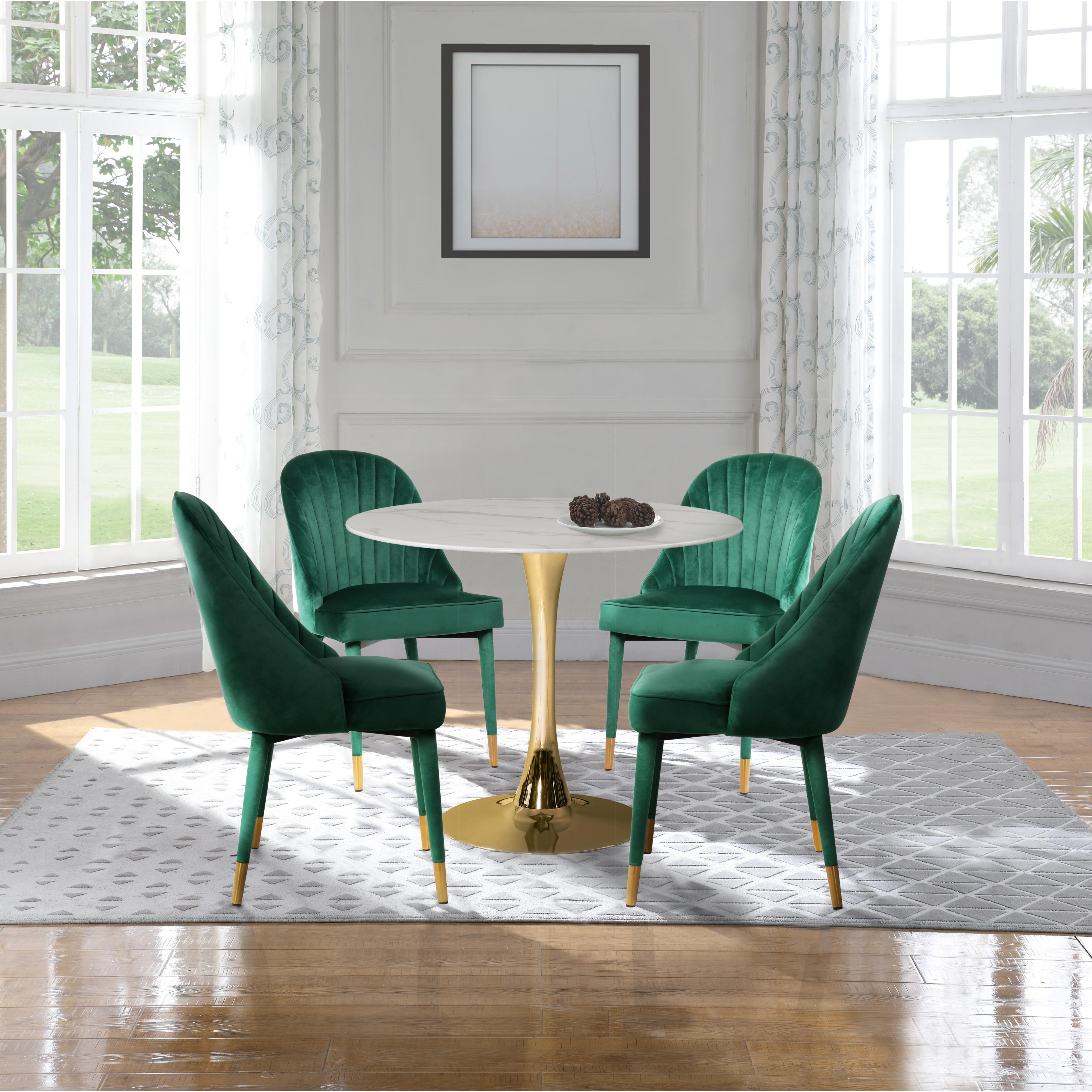 Meridian Belle Green Velvet Dining Chair