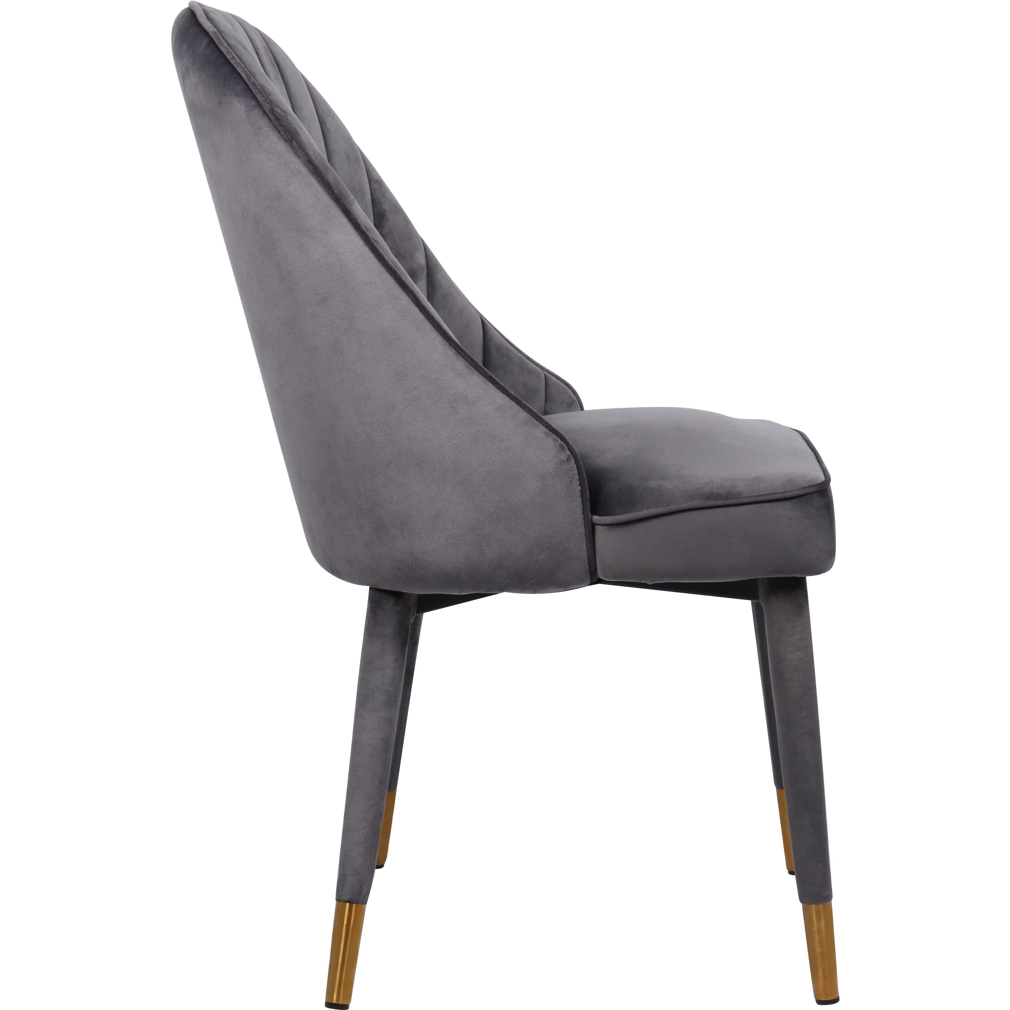 Meridian Belle Grey Velvet Dining Chair