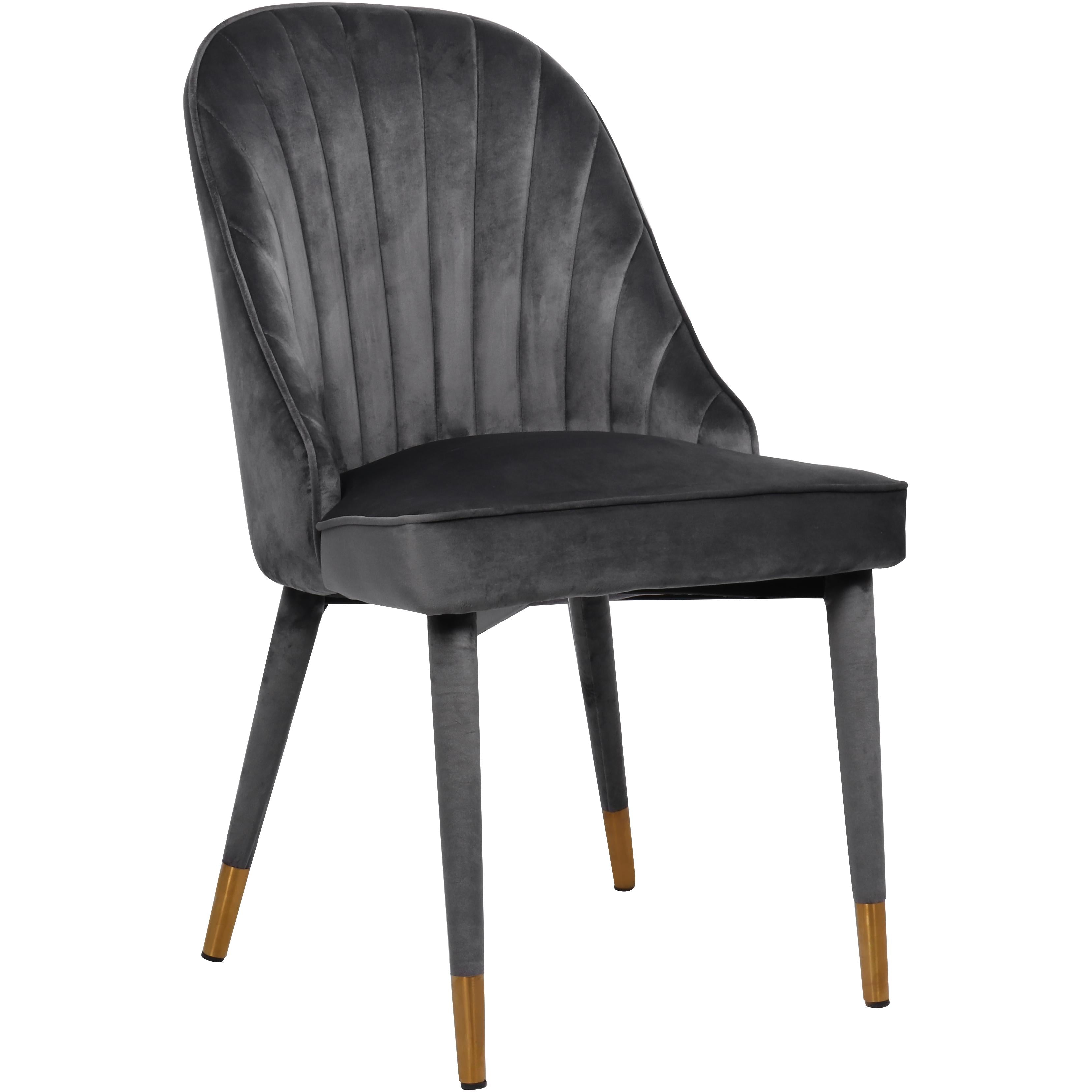 Meridian Belle Grey Velvet Dining Chair