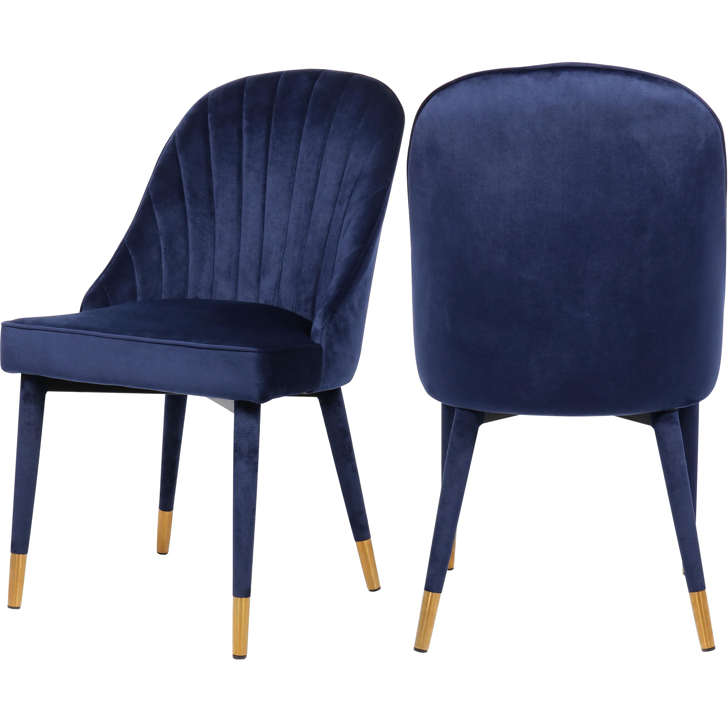 Meridian Belle Navy Velvet Dining Chair