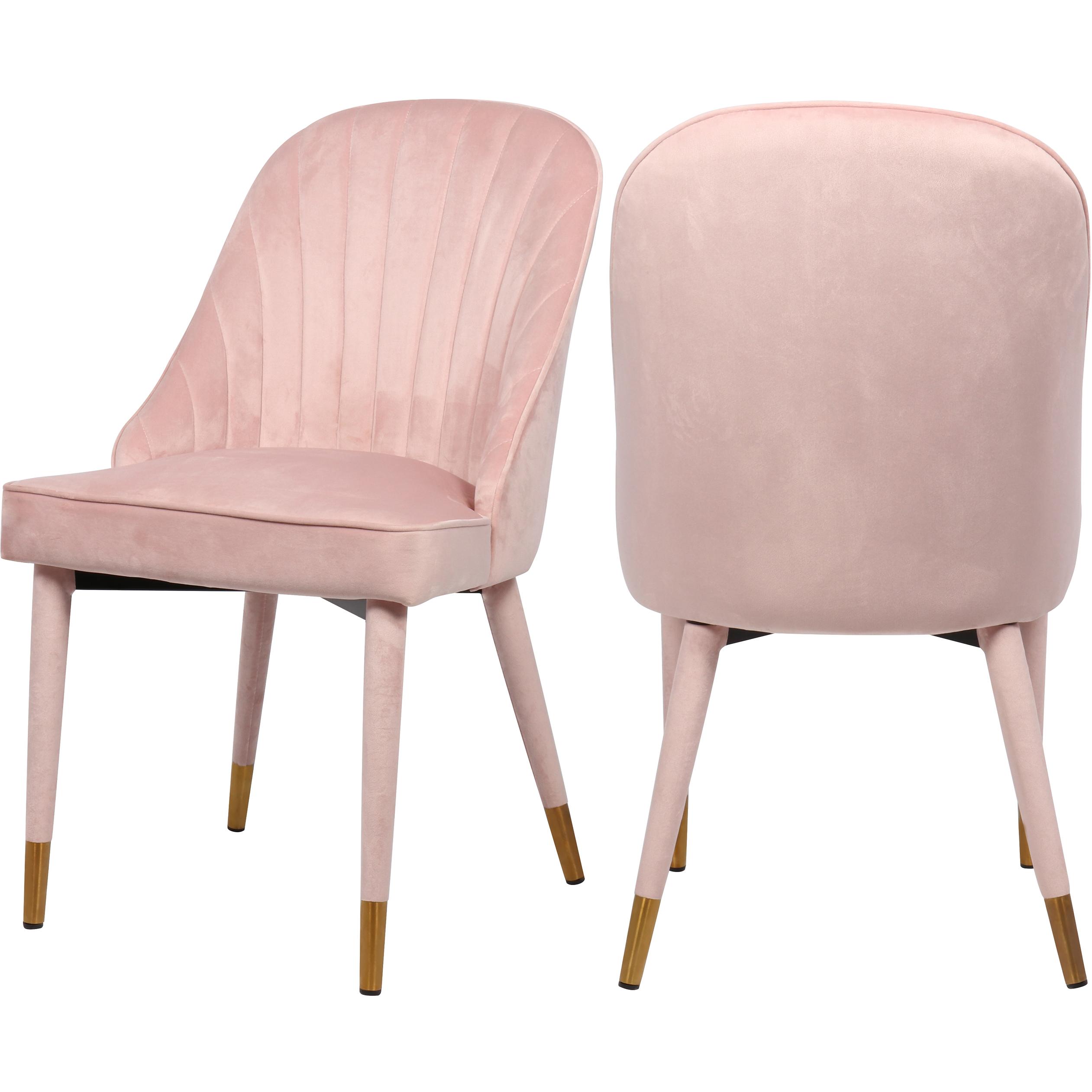 Meridian Belle Pink Velvet Dining Chair