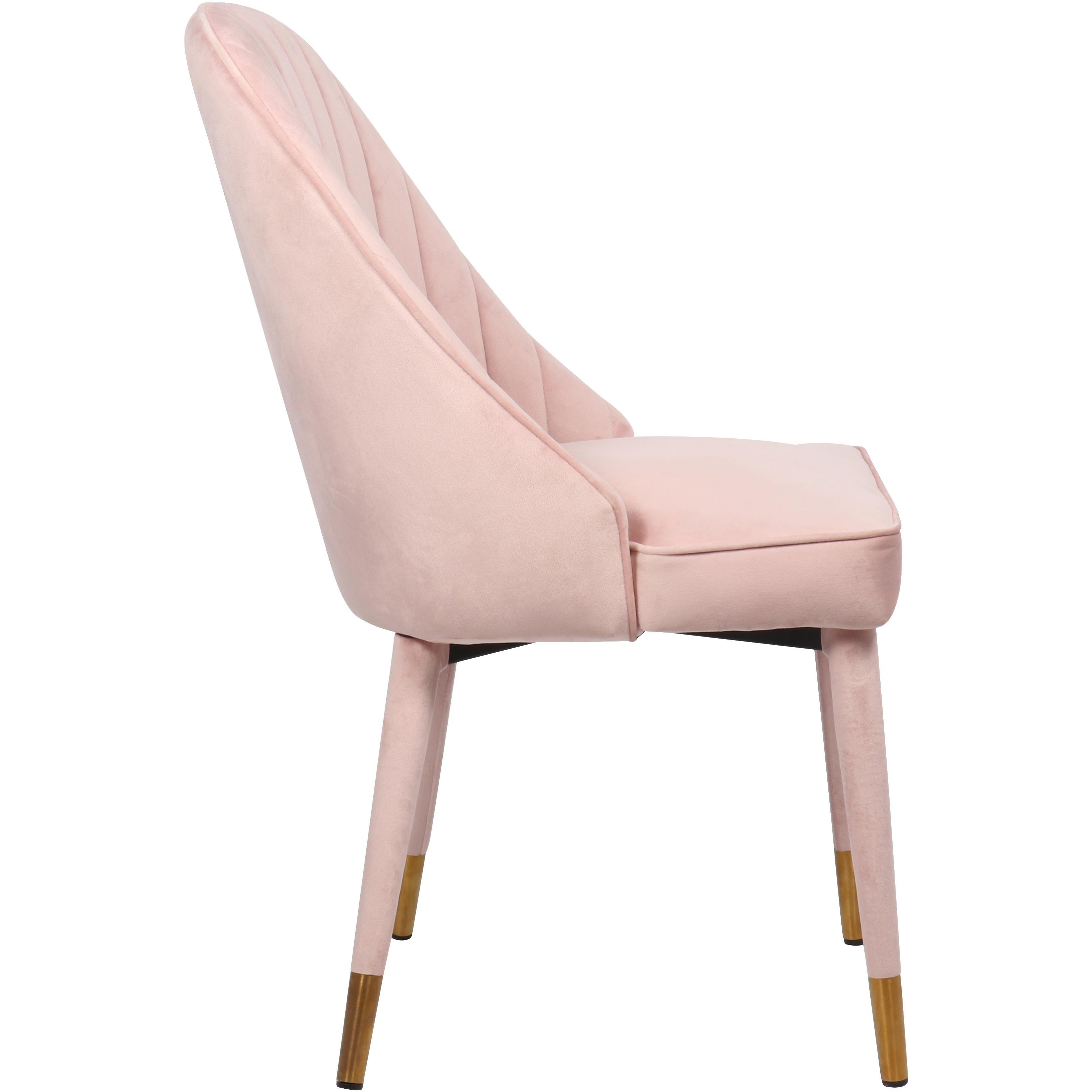 Meridian Belle Pink Velvet Dining Chair